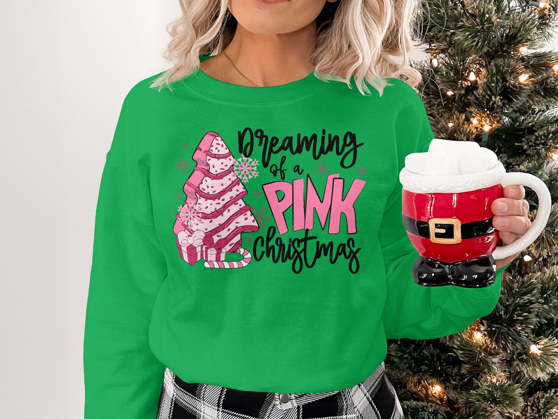 Dreaming of a Pink Christmas festive apparel