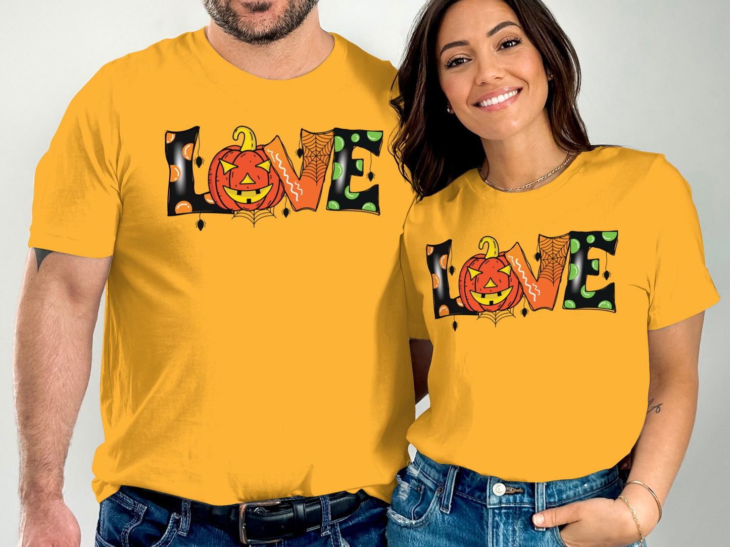 Halloween Pumpkin Love Design Matching Shirts product type