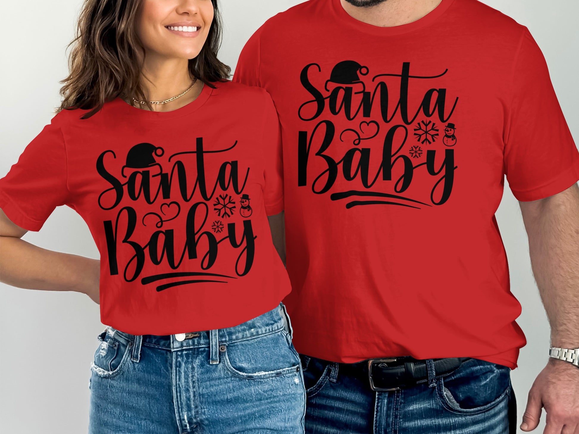 Santa Baby Matching Couples Christmas Shirt