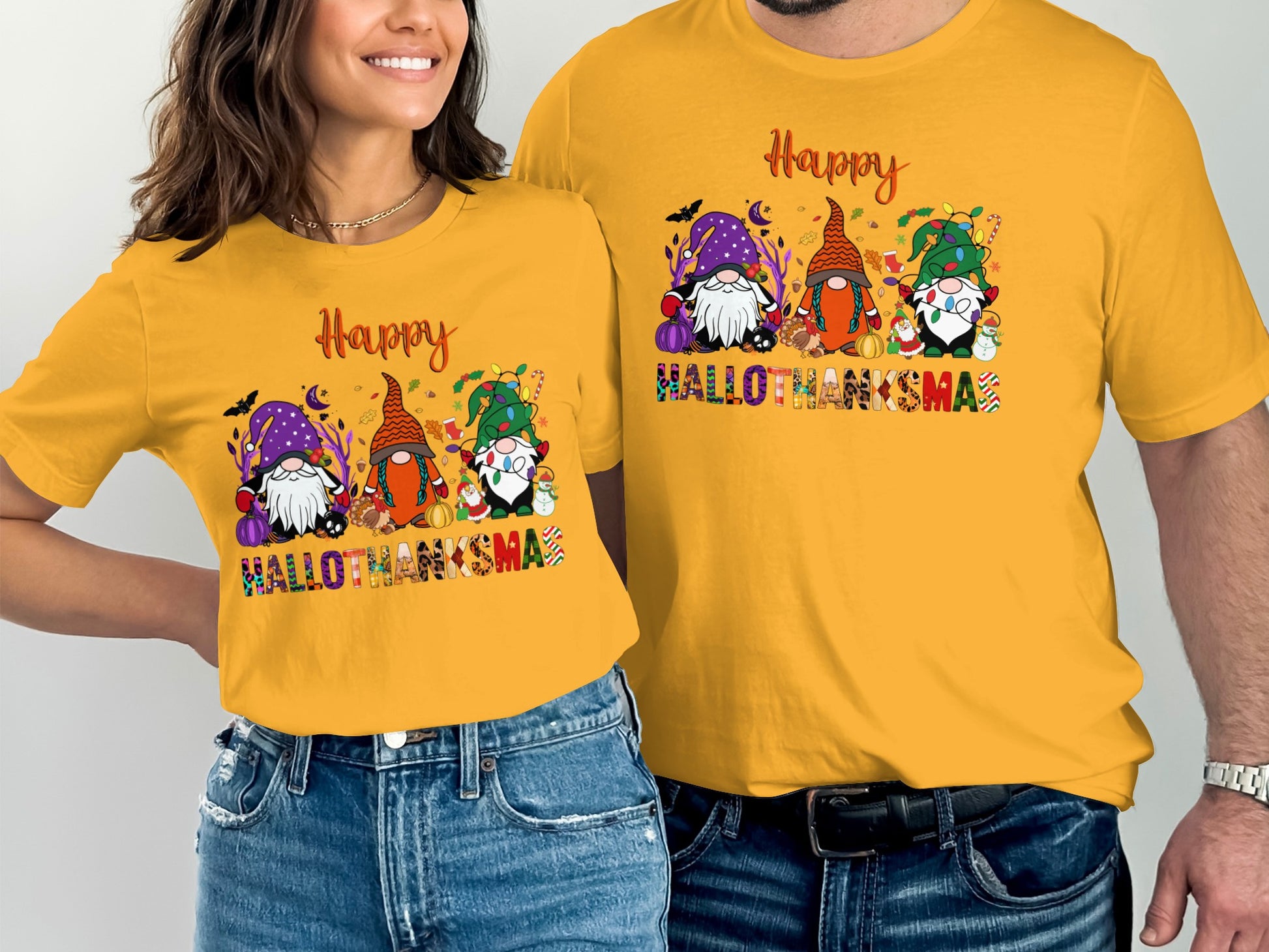 Happy Hallothanksmas Gnomes Graphic Shirt
