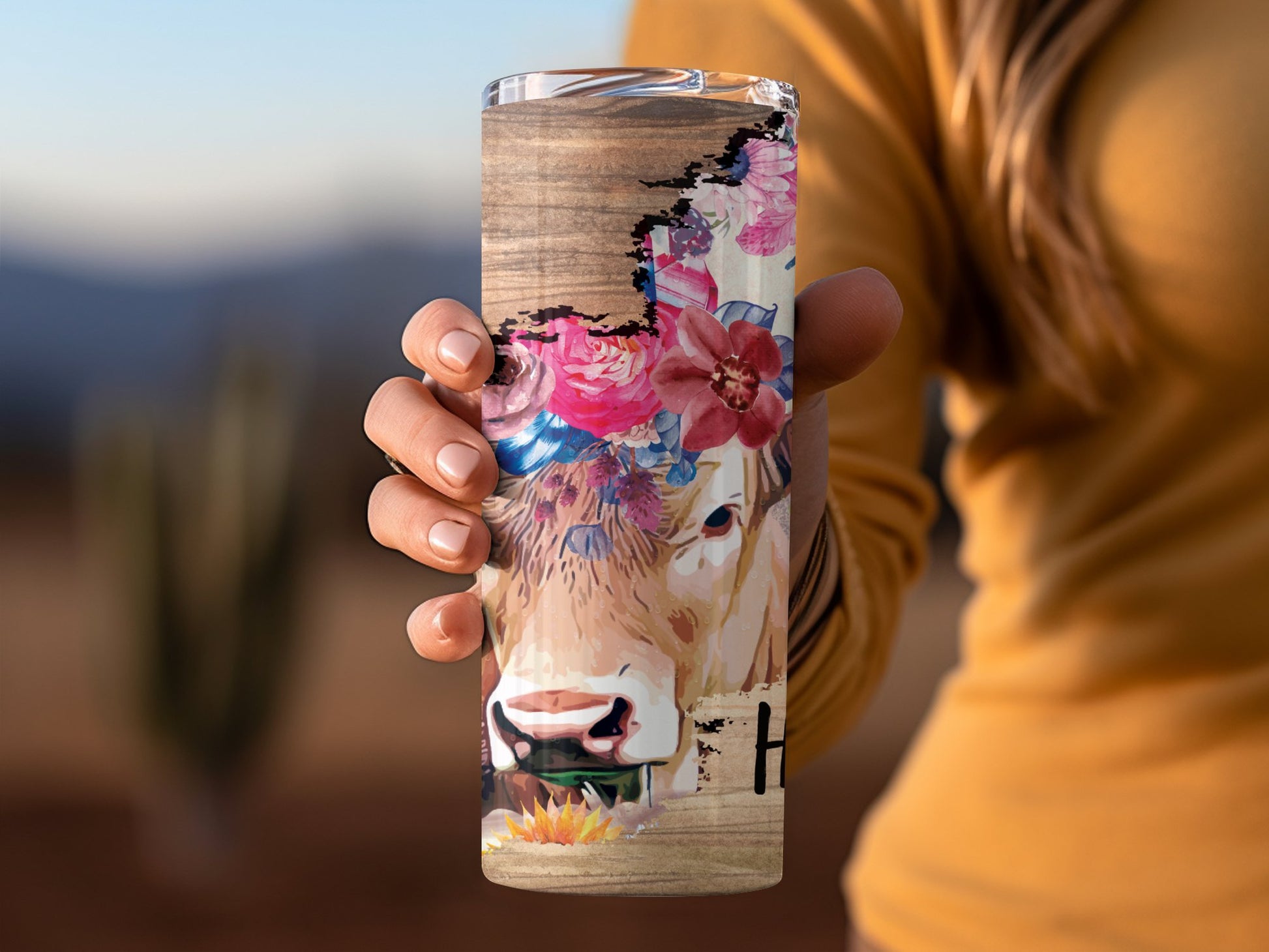 Colorful Floral Cow Insulated Travel Tumbler product