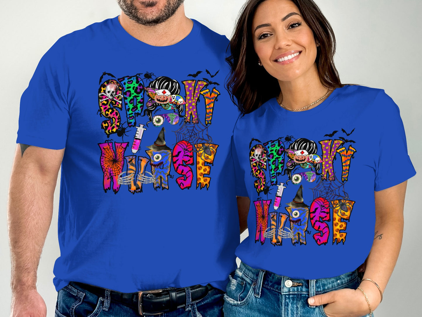 Spooky Vibes Halloween Blue Graphic T-Shirt product type