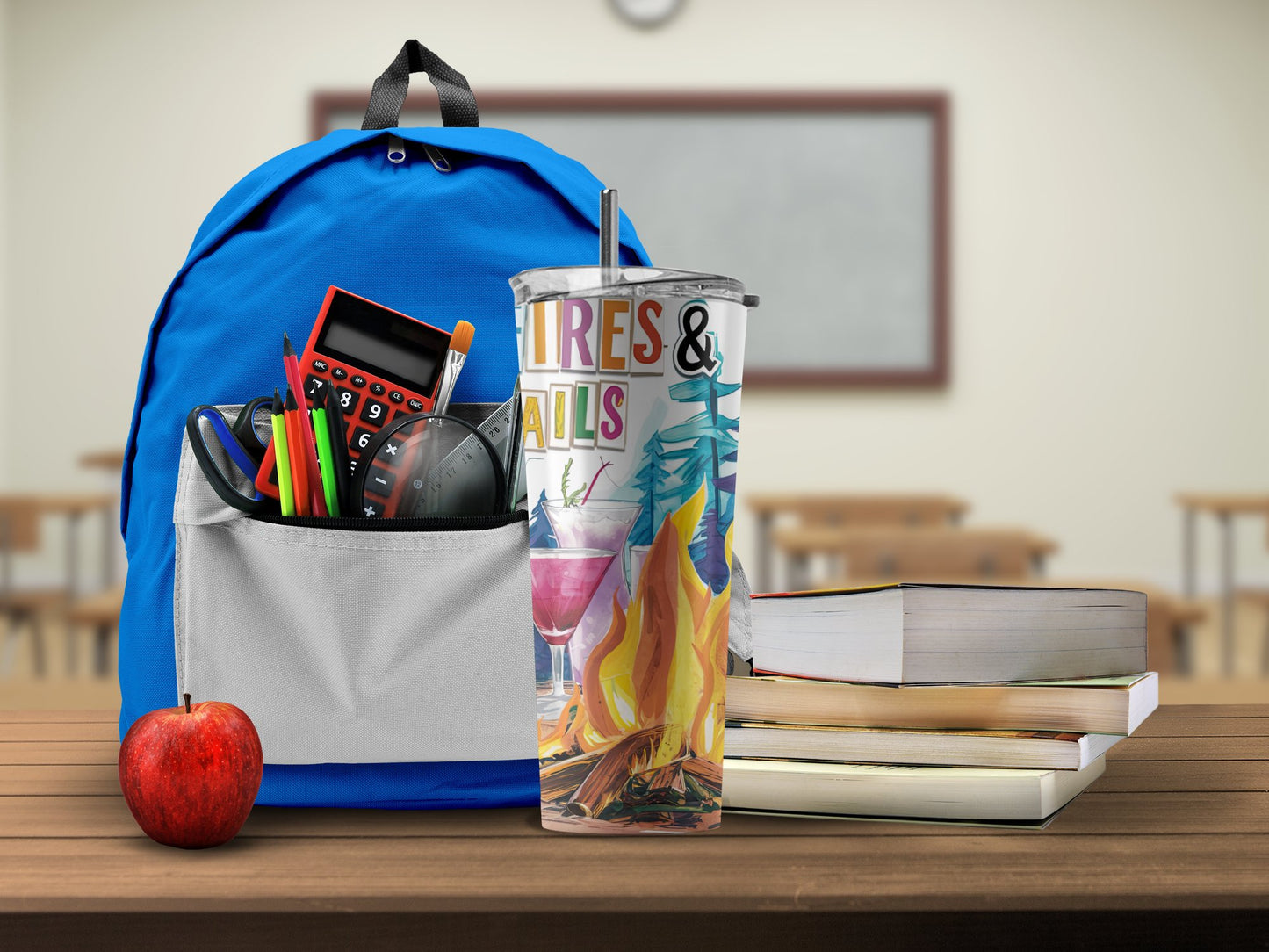Illustrated Camping Scene Tumbler Classroom Product