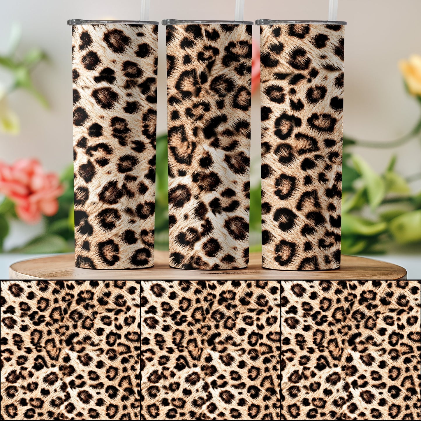 Stylish Leopard Print Design Tumbler Beverage Holder Product