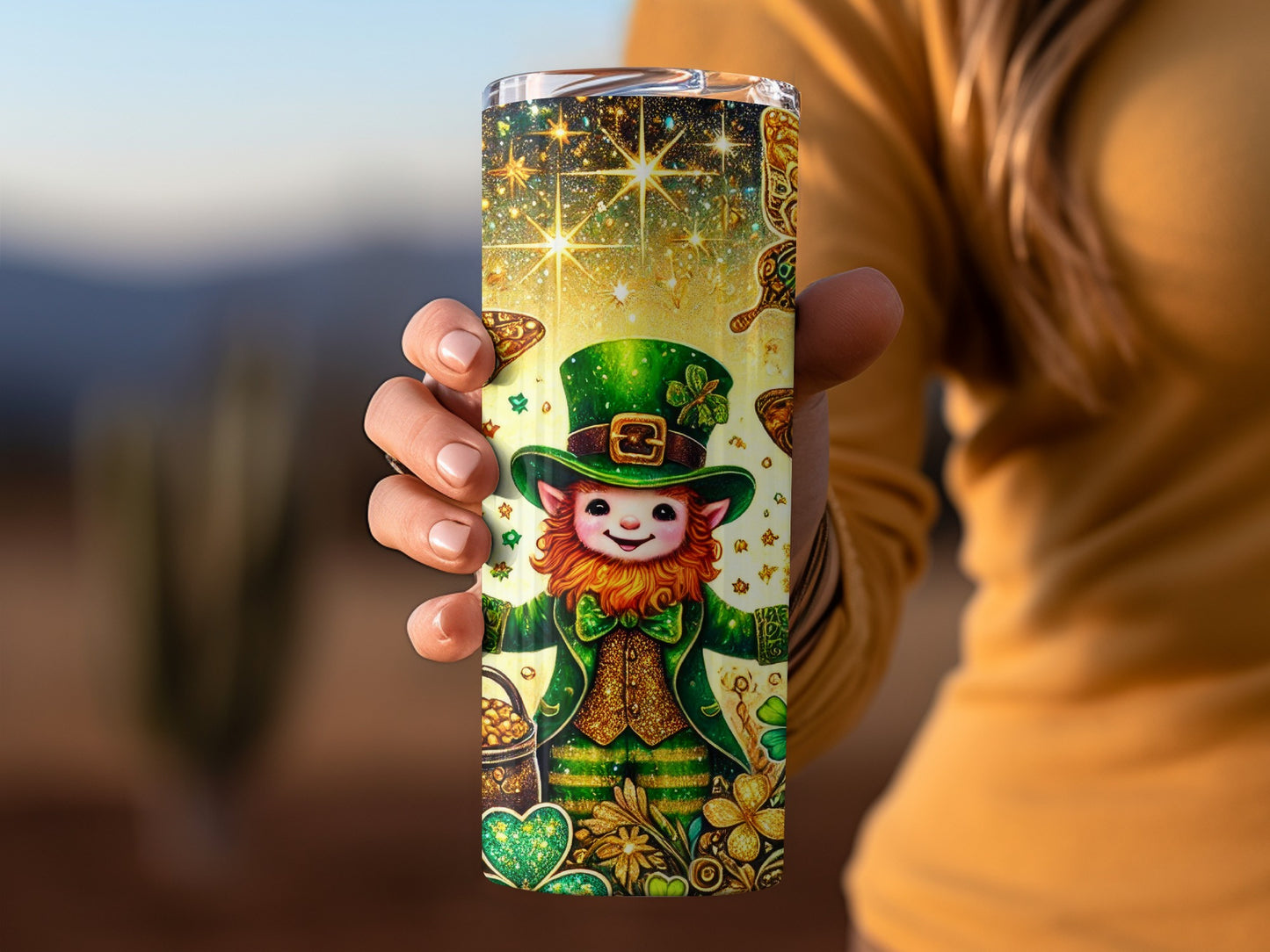 Festive Leprechaun Themed Travel Mug Perfect for Gifting