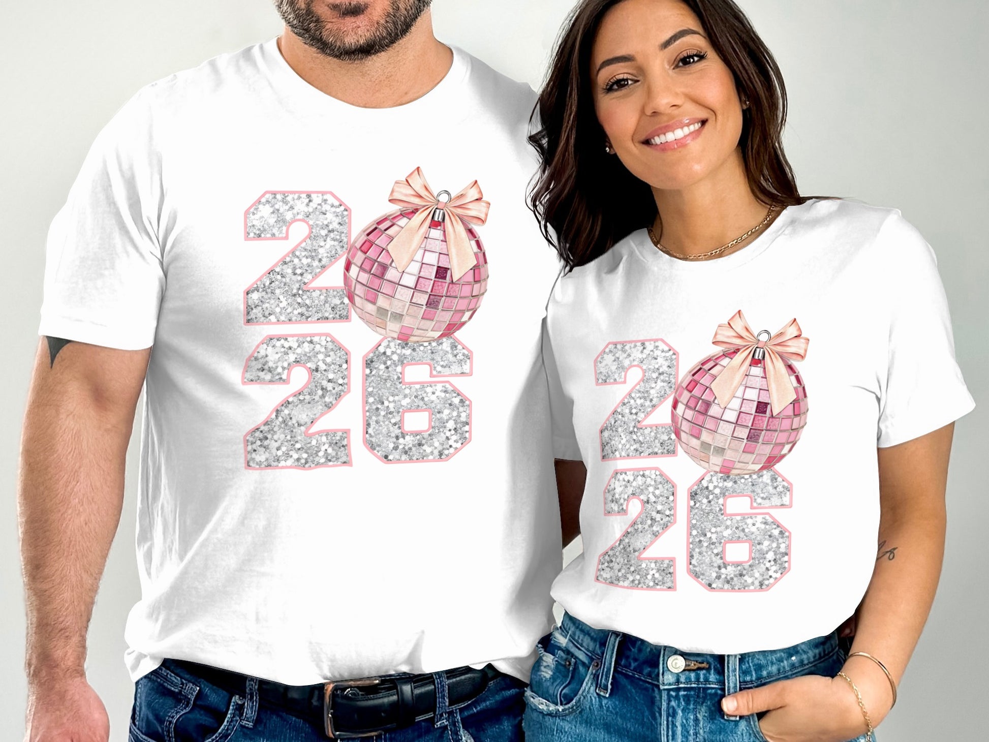 Festive 2026 Matching Couples T-Shirt for Celebrations