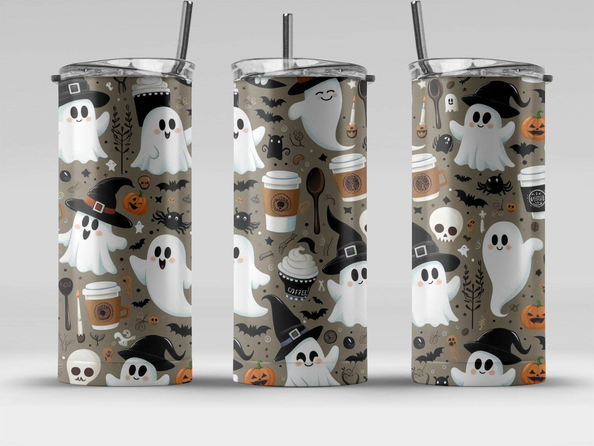 Halloween Themed Ghosts and Coffee Tumbler product