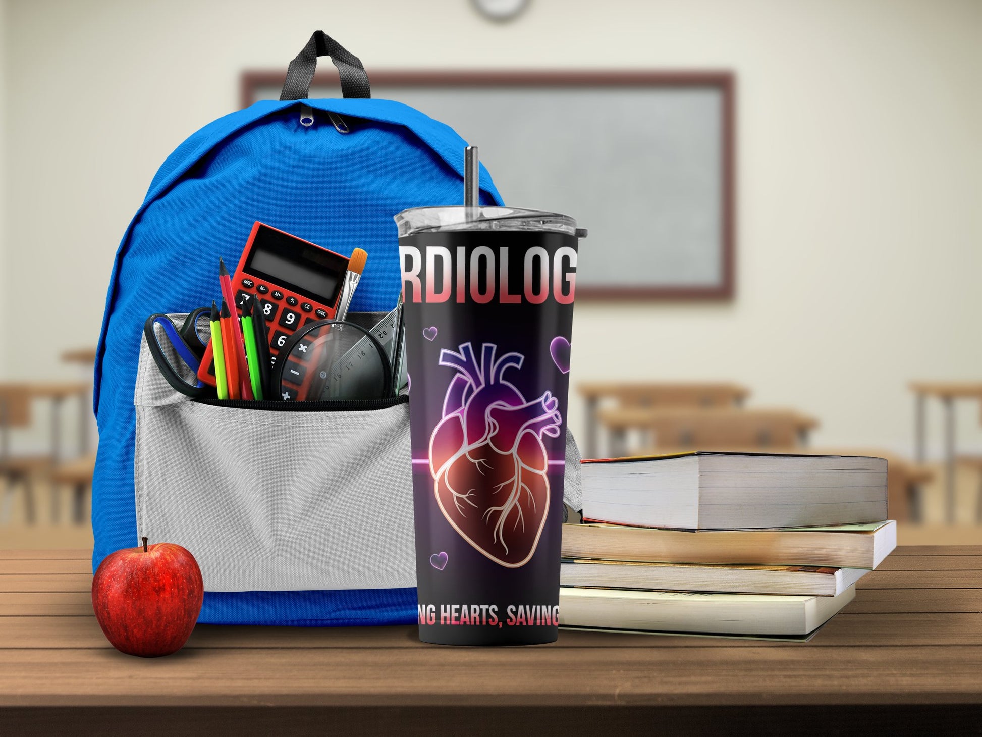 Cardiologist Heartbeat Design Travel Tumbler Product