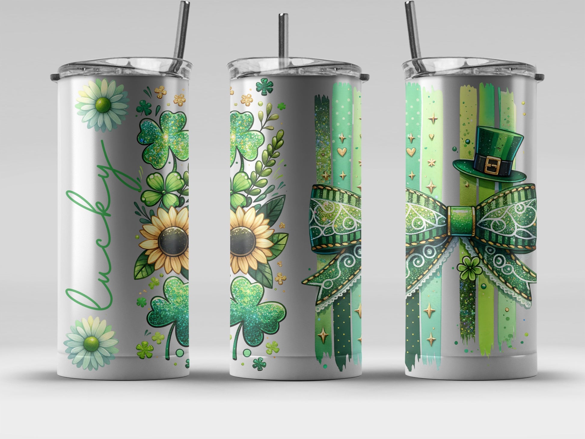 St. Patrick's Day Lucky Sunflowers and Clover Tumbler