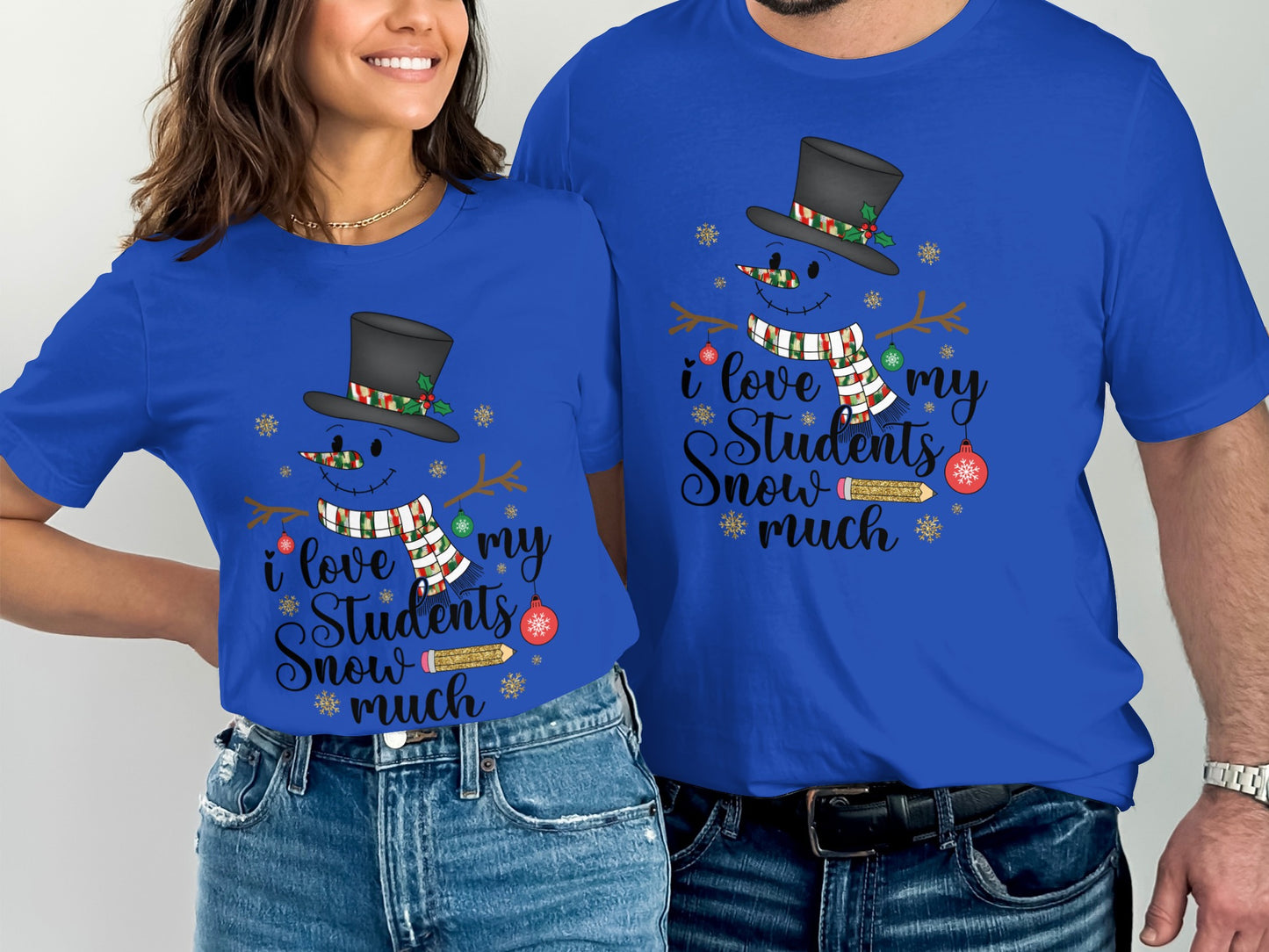 I Love My Students Snow Much Cute Snowman Shirt