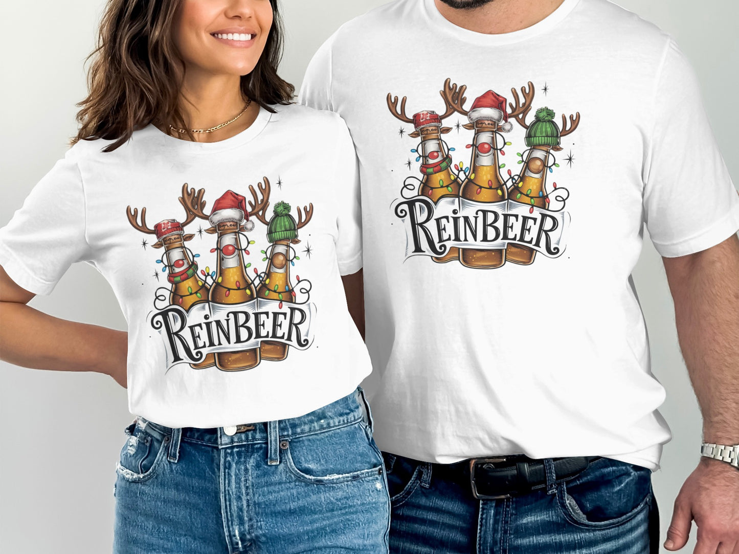 ReinBeer Christmas Graphic T-Shirt for Holiday Fun