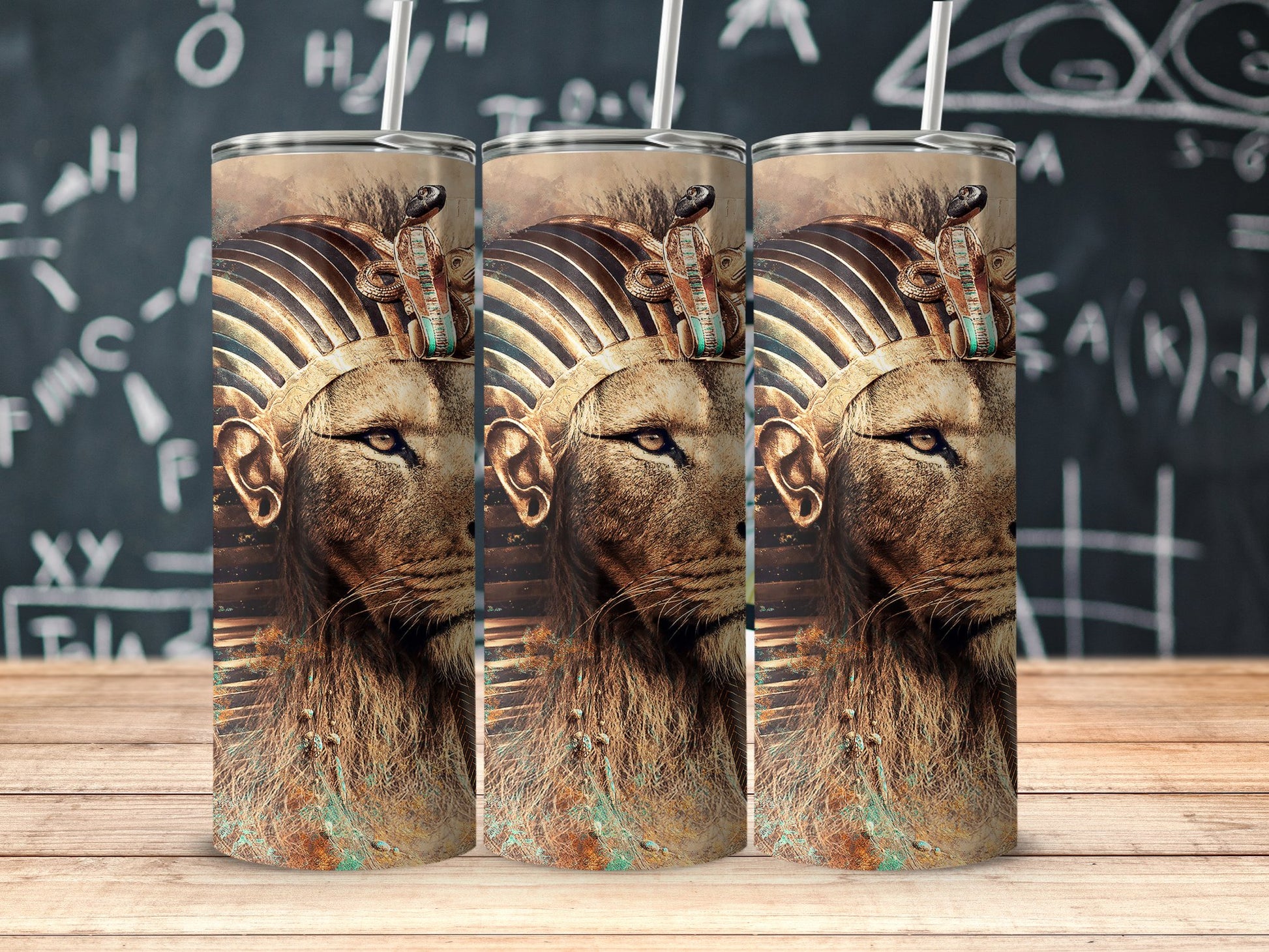Majestic Pharaoh Lion Tumbler with Stunning Design product