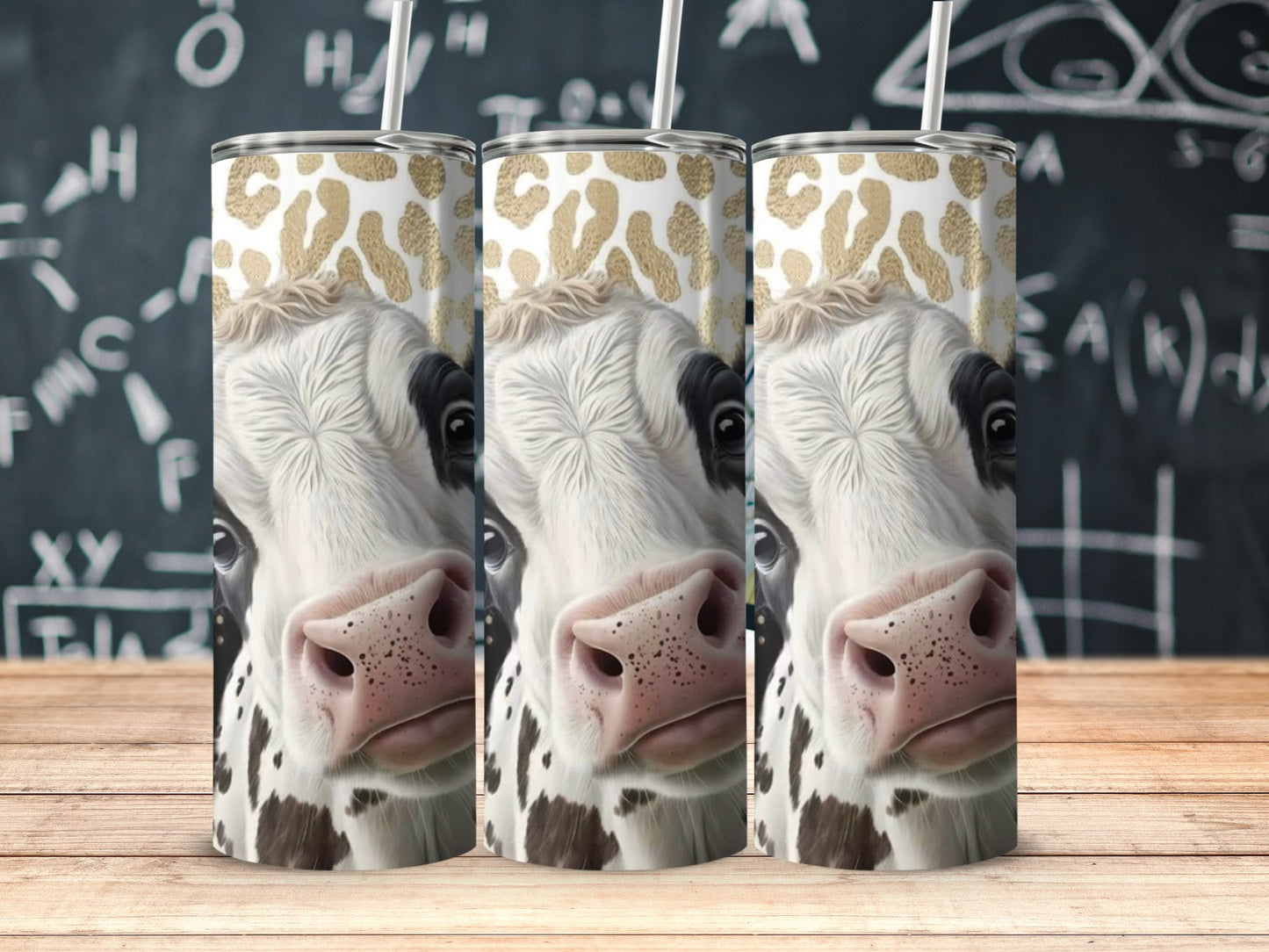 Cute Cow Print Design Tumbler with Straw 20oz Stainless Steel product type