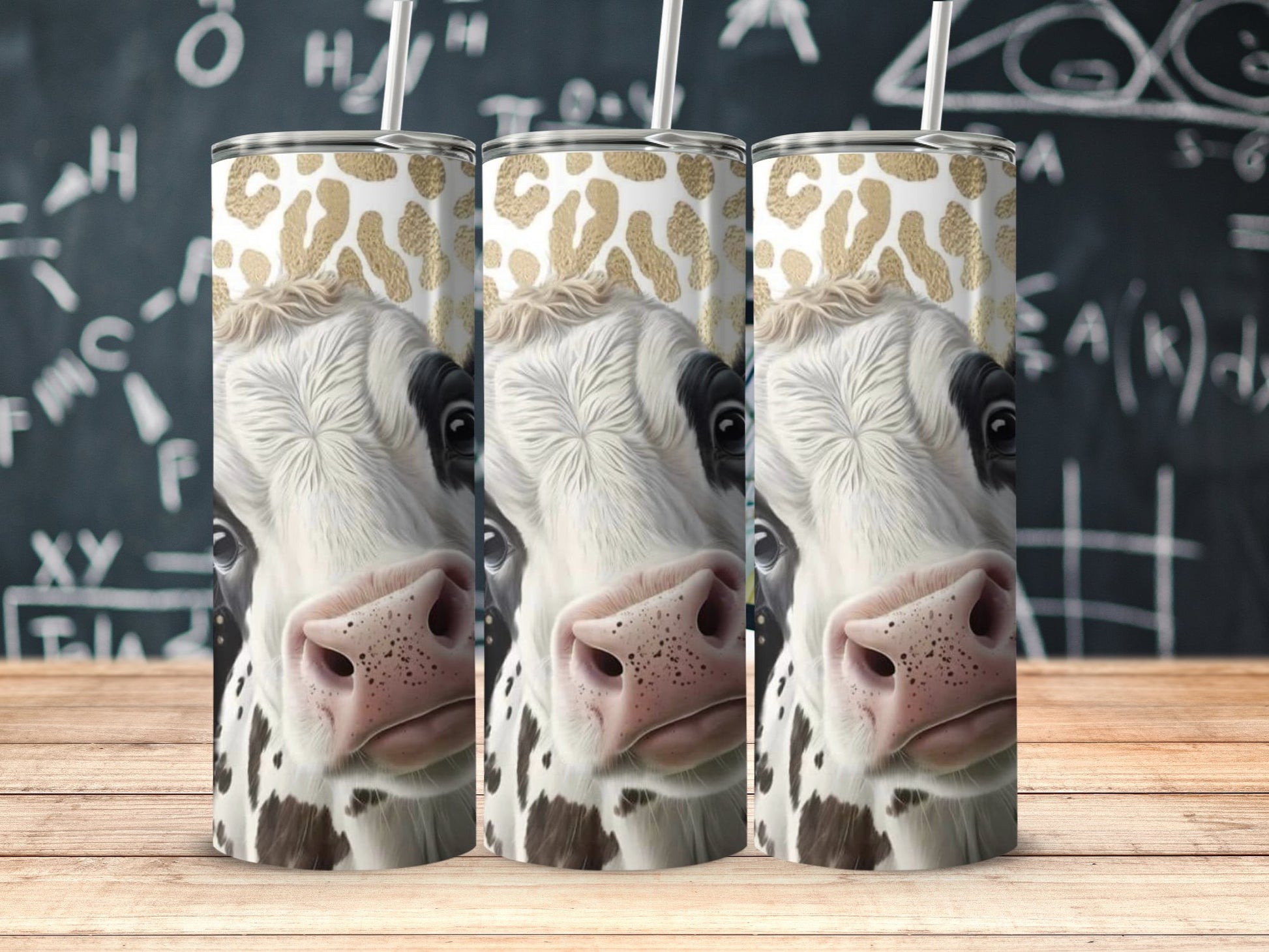 Cute Cow Print Design Tumbler with Straw 20oz Stainless Steel product type