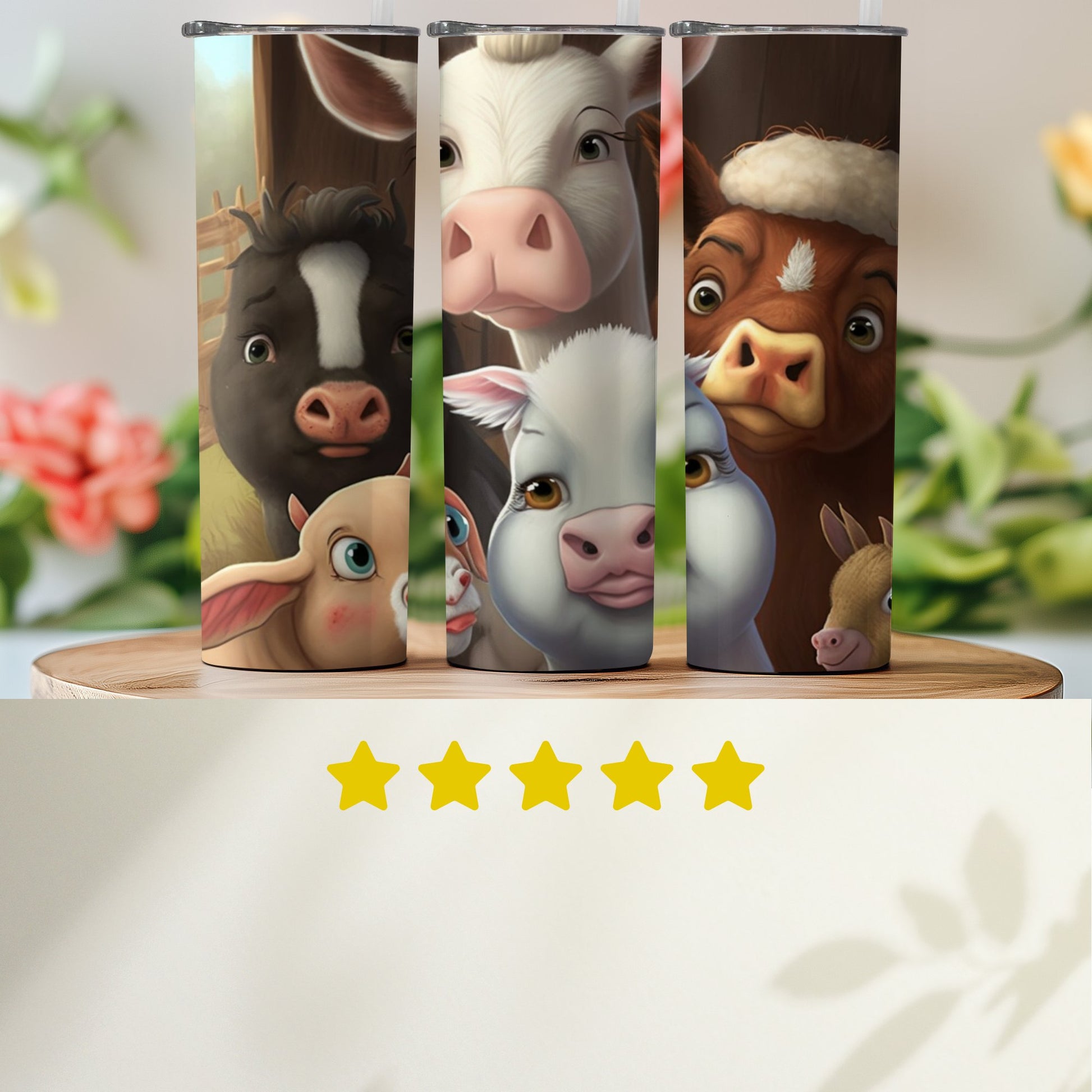 Cute Illustrated Farm Animal Tumblers product type