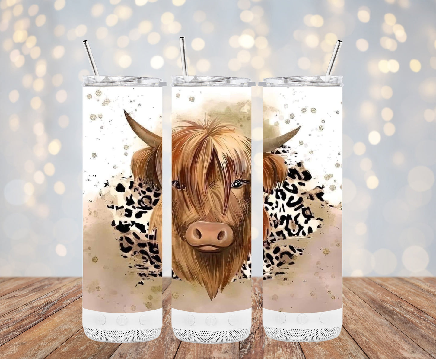Highland Cow Leopard Print Tumbler Stunning product