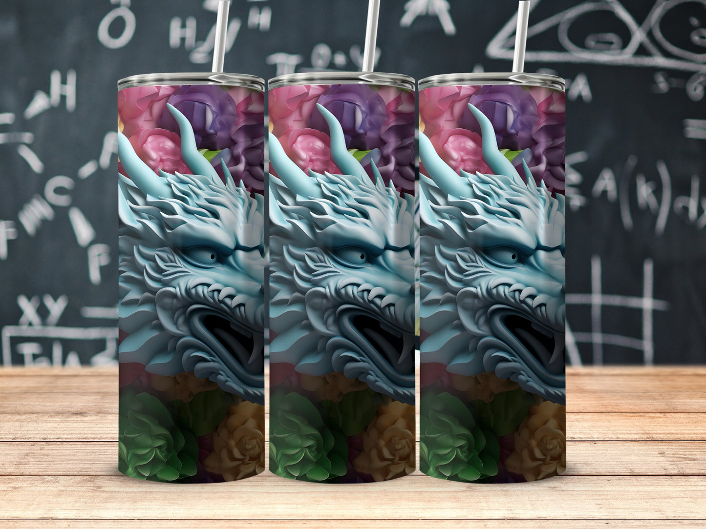 Colorful 3D Dragon Design Tall Tumblers product type