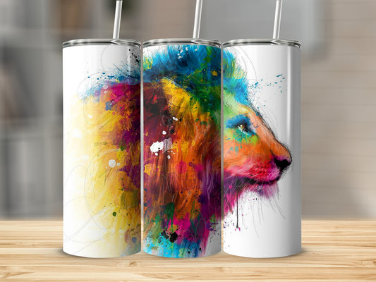 Colorful Lion Art Design Stainless Steel Tumbler product