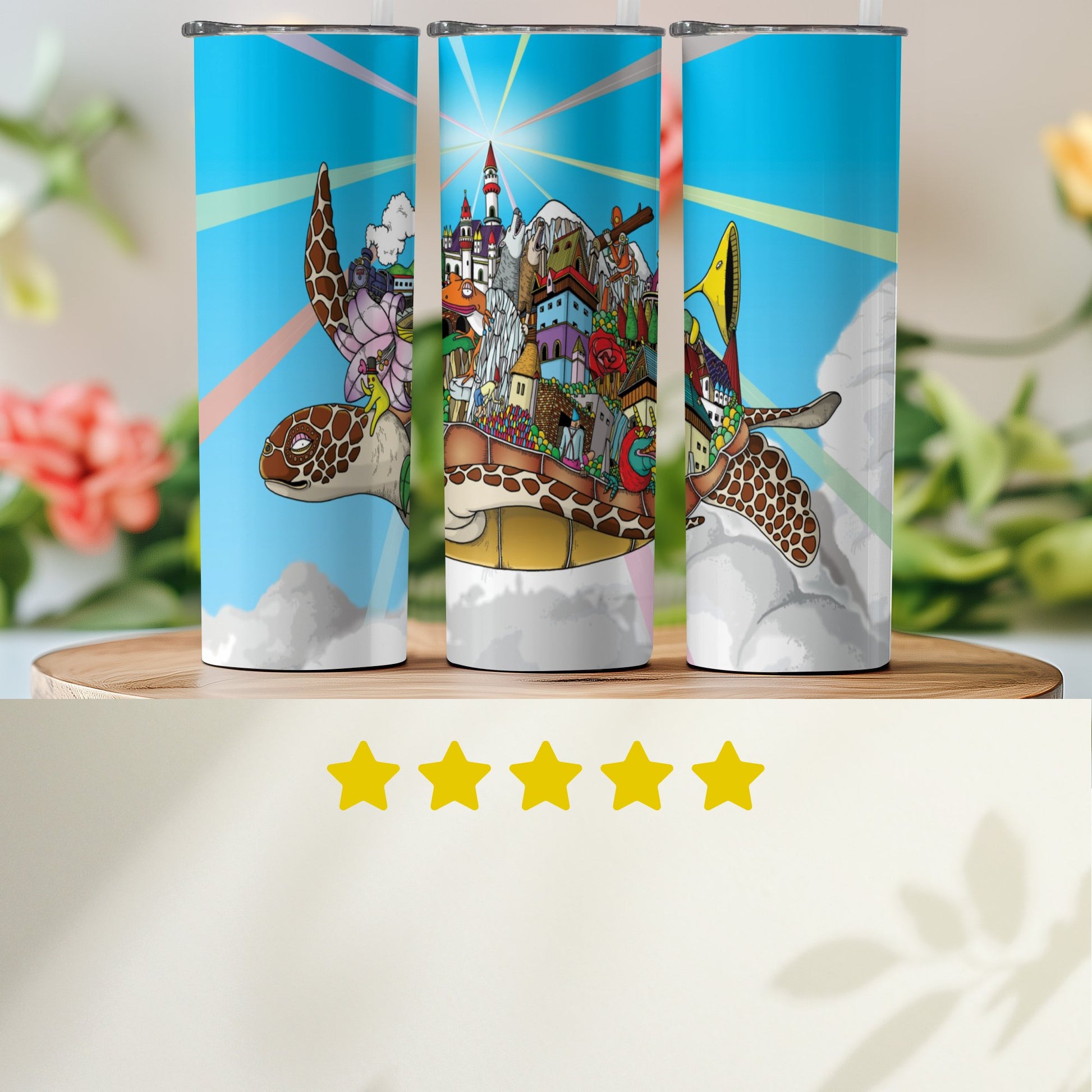 Village and Turtles Colorful Tumbler product