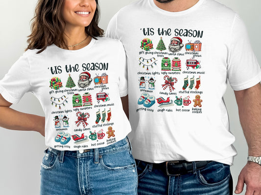 'Tis the Season Funny Christmas Checklist Shirt