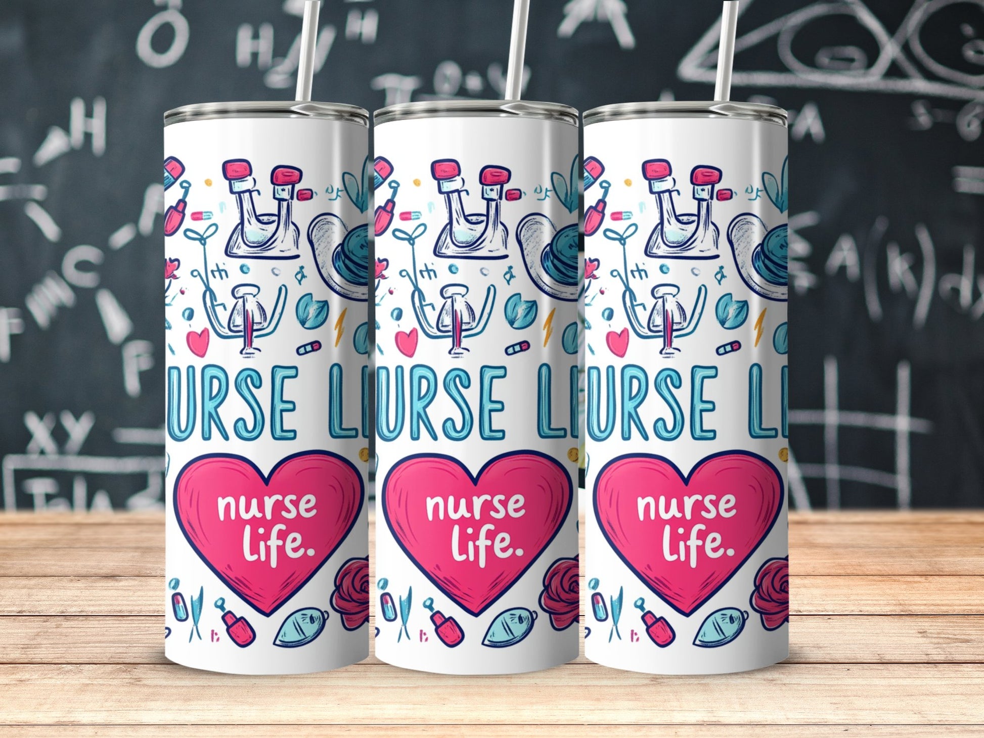 Nurse Life Design Heart Pattern Tumbler product type