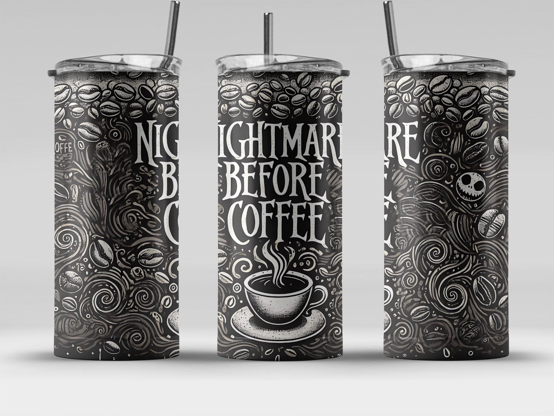 Nightmare Before Coffee Design Tumbler product type