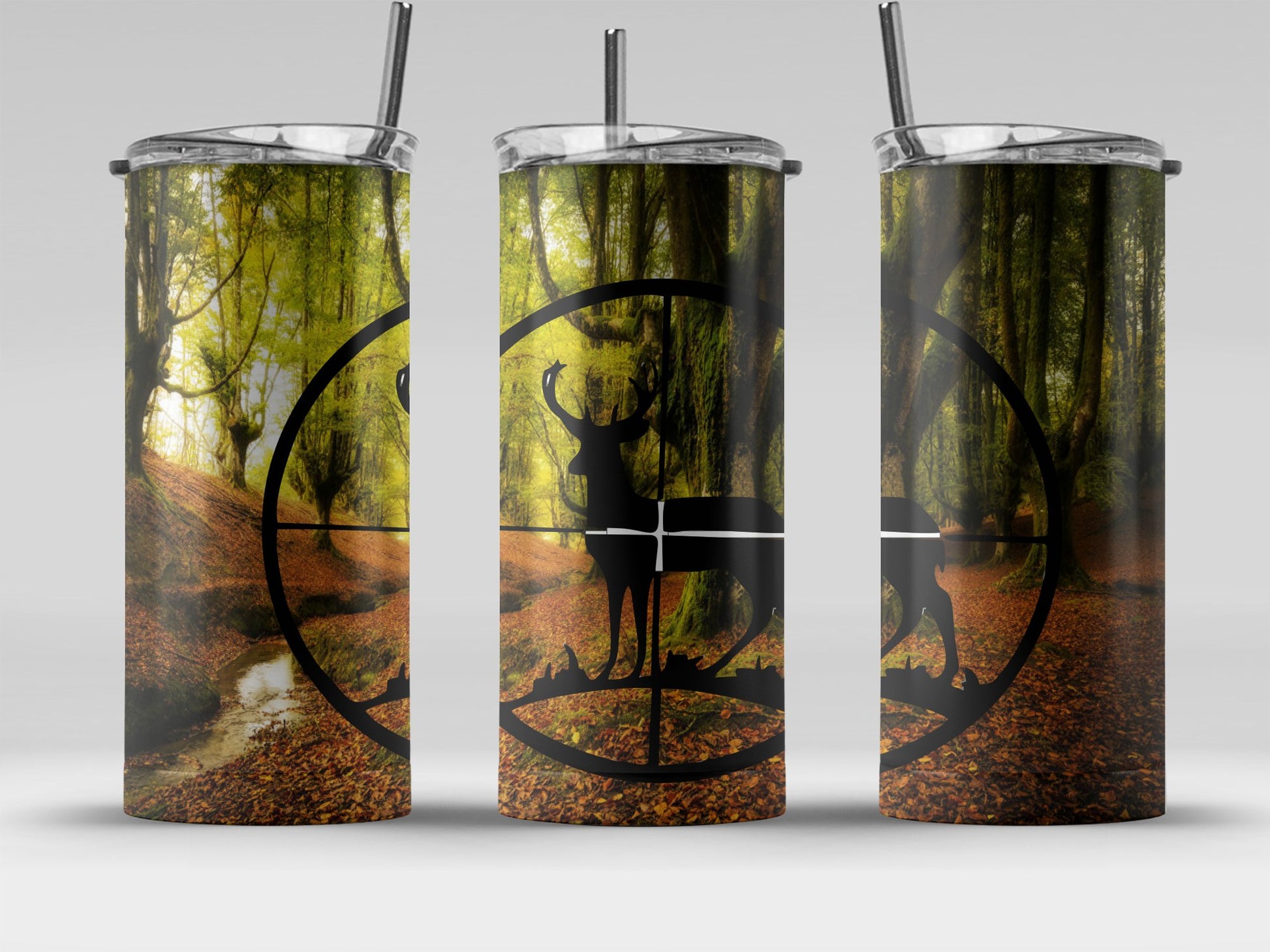 Nature Forest Design Deer Engraved Insulated Tumbler Product