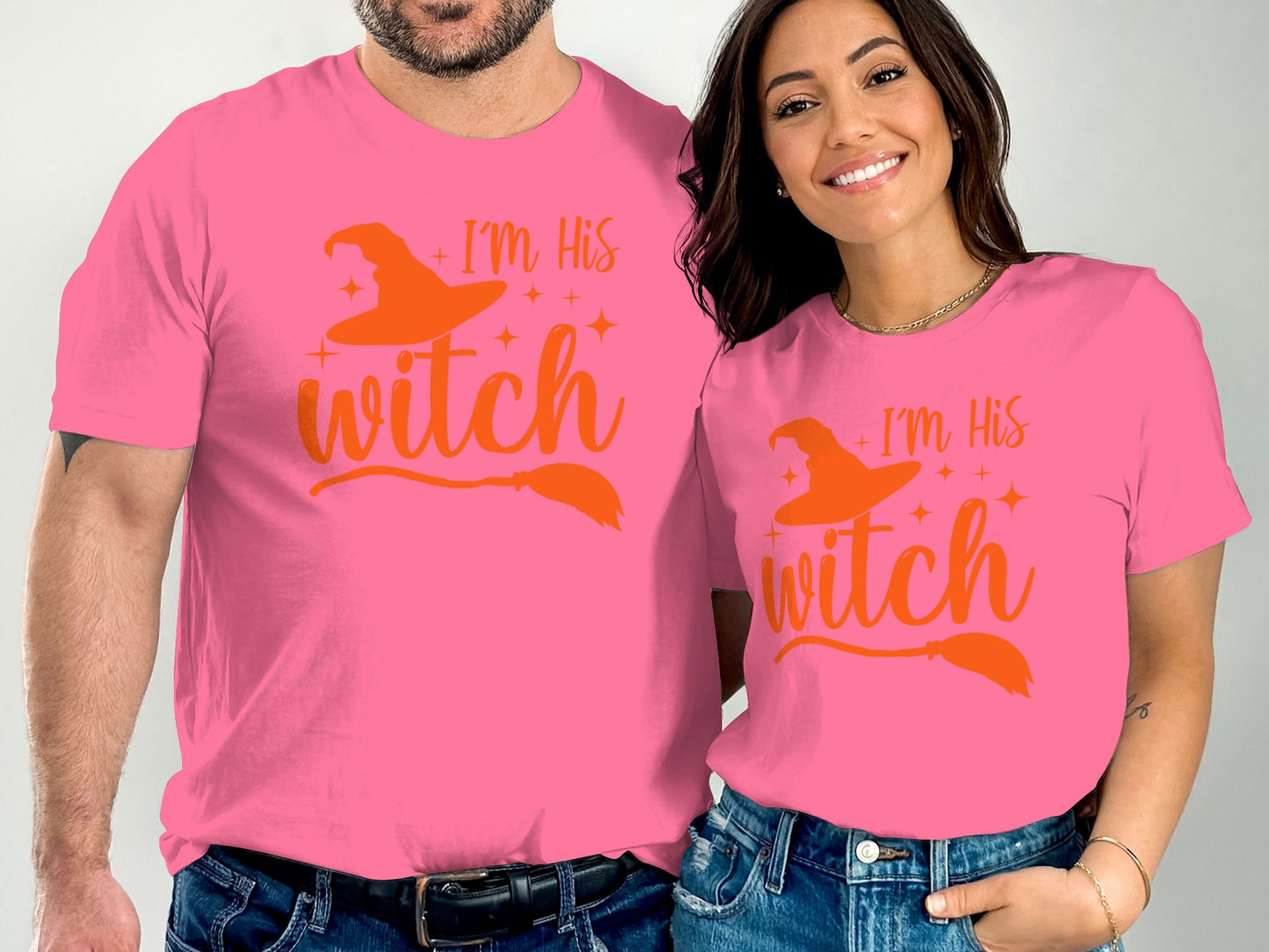 I'm His Witch Matching Couple T-Shirt product type