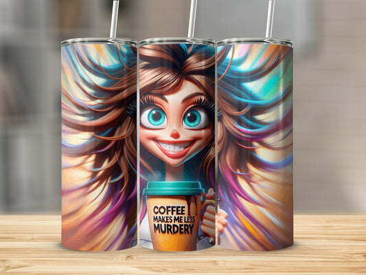 Coffee Makes Me Less Murdery Tumbler product type
