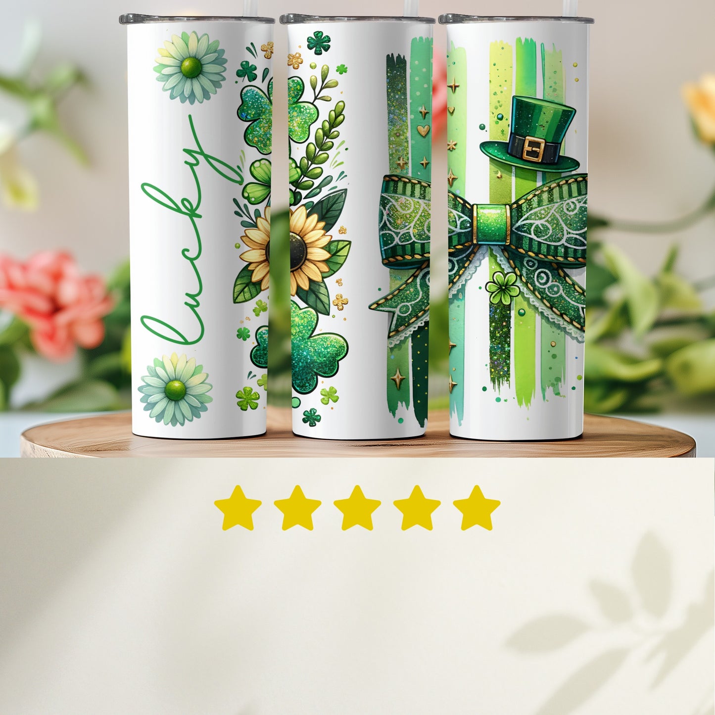 Lucky Theme Travel Tumblers with Colorful Designs