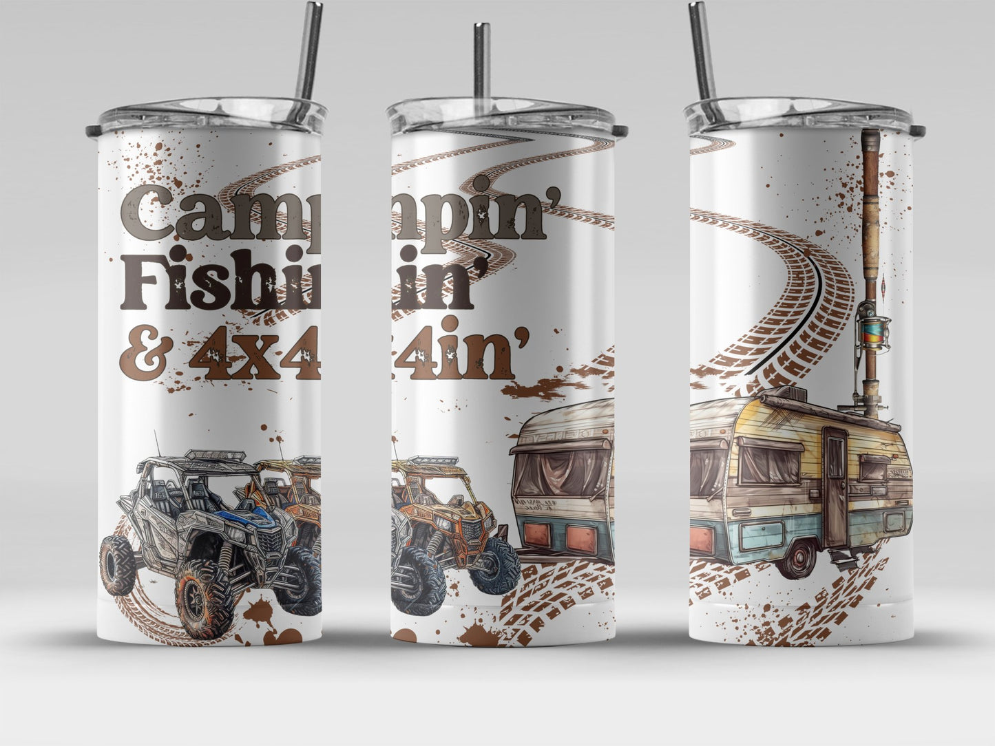 Camping Fishing and 4x4in' Insulated Tumbler product