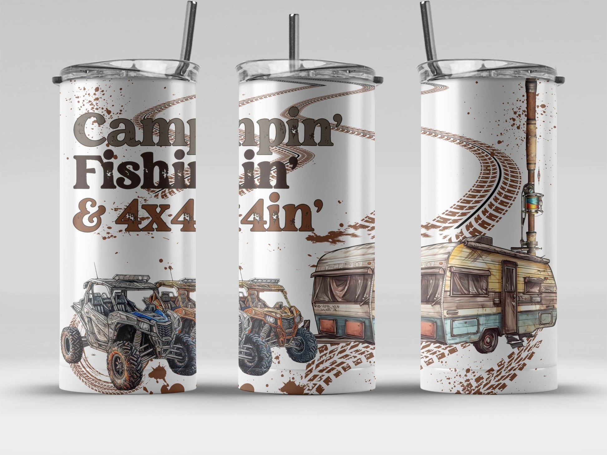 Camping Fishing and 4x4in' Insulated Tumbler product