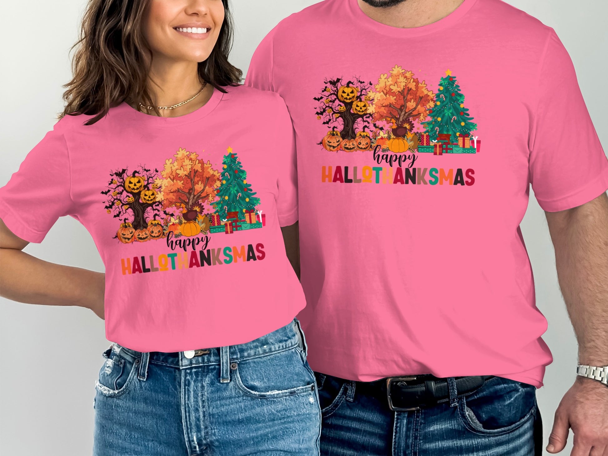 Happy Hallotankmas Tree Pumpkin Gifts T-Shirt
