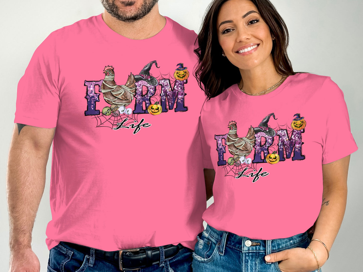 Farm Life Pink Halloween Graphic T-Shirt product
