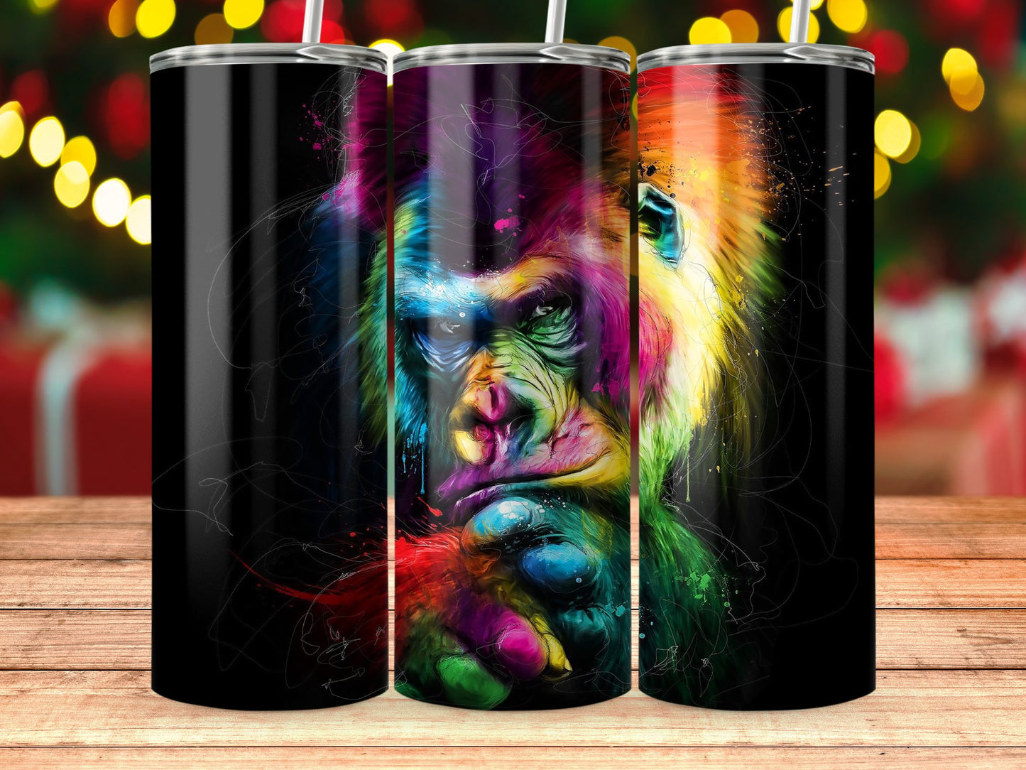Colorful Gorilla Design Insulated Travel Tumbler product