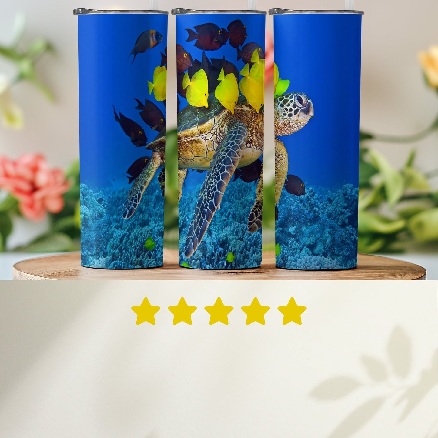 Sea Turtle and Colorful Fish Tumbler product type