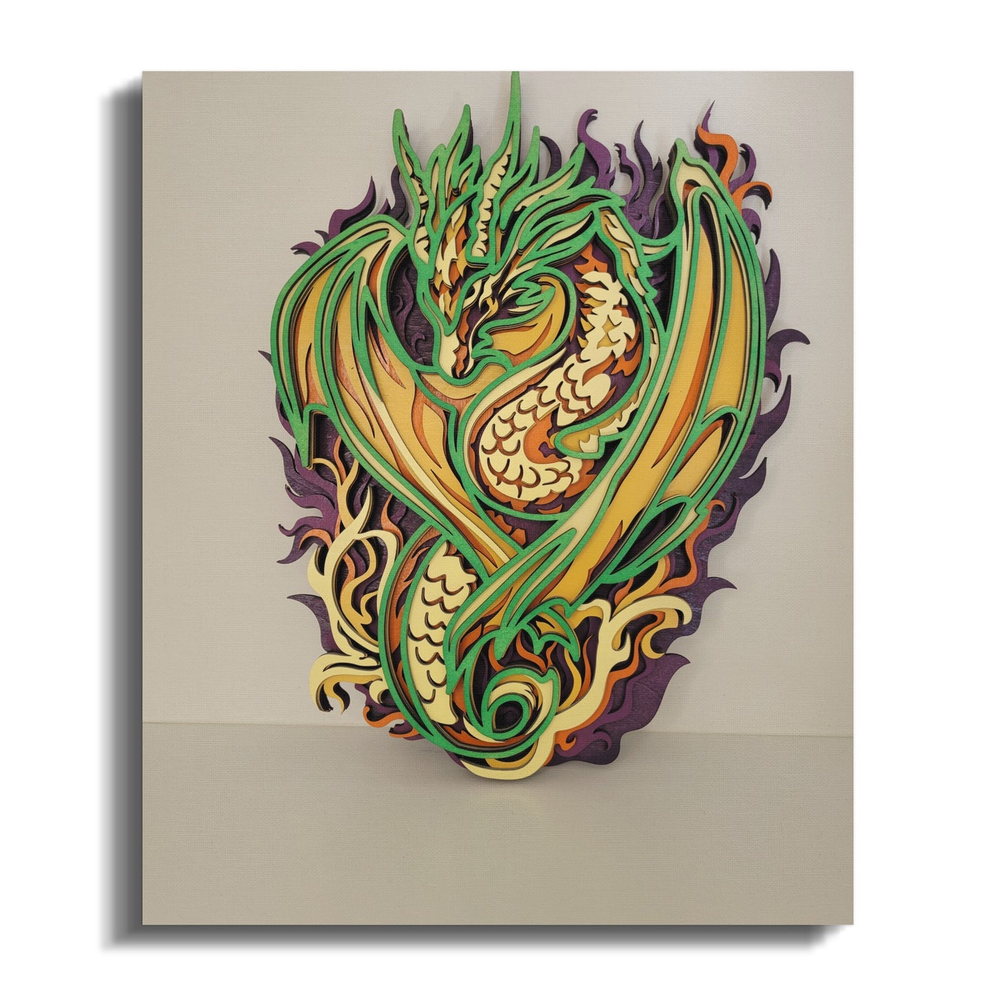 Intricate Multicolored Dragon Wall Art Decor