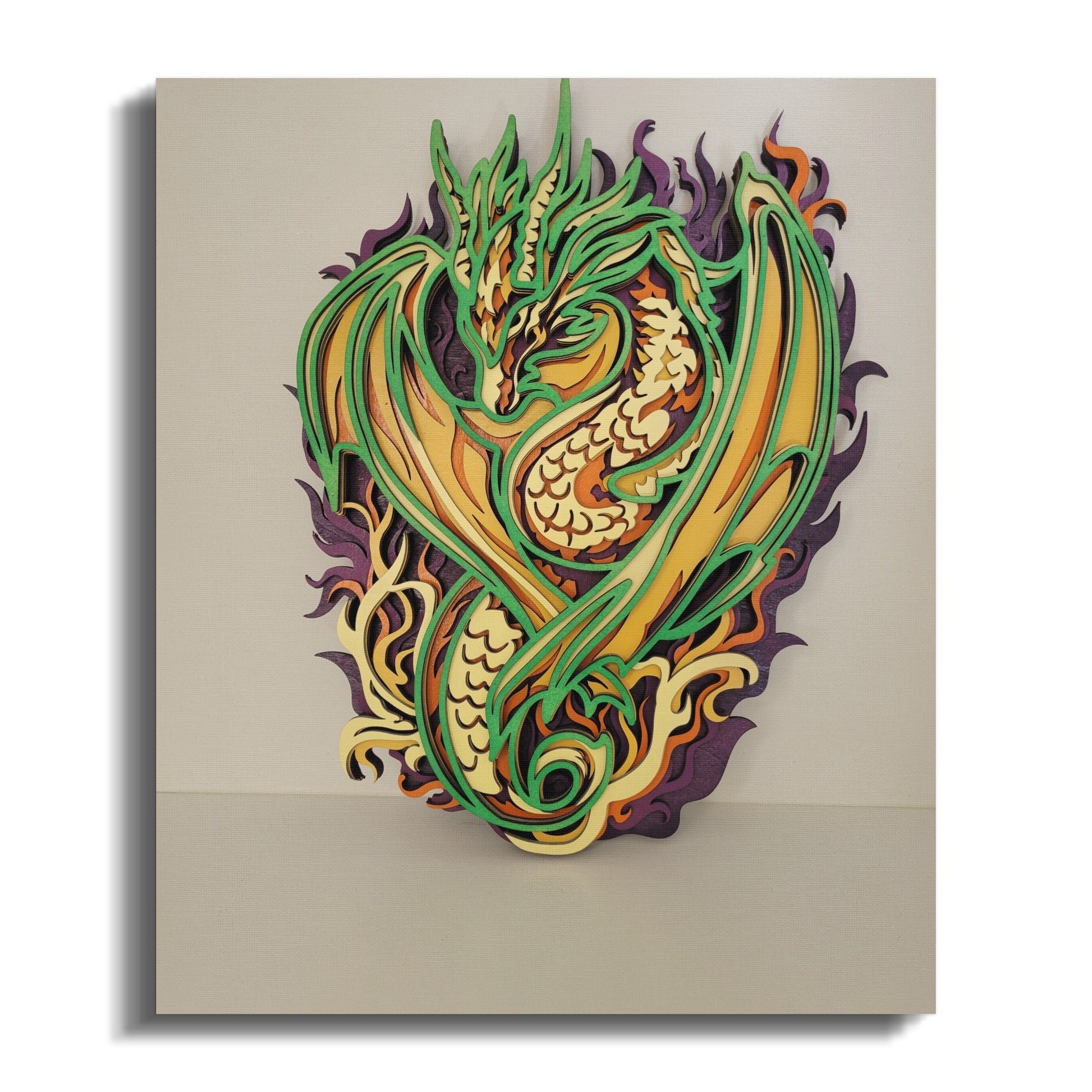 Intricate Multicolored Dragon Wall Art Decor