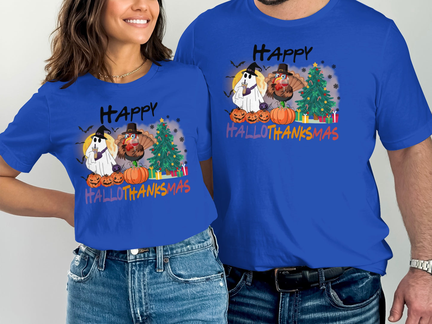 Happy Hallothanksmas Graphic Tee Shirt