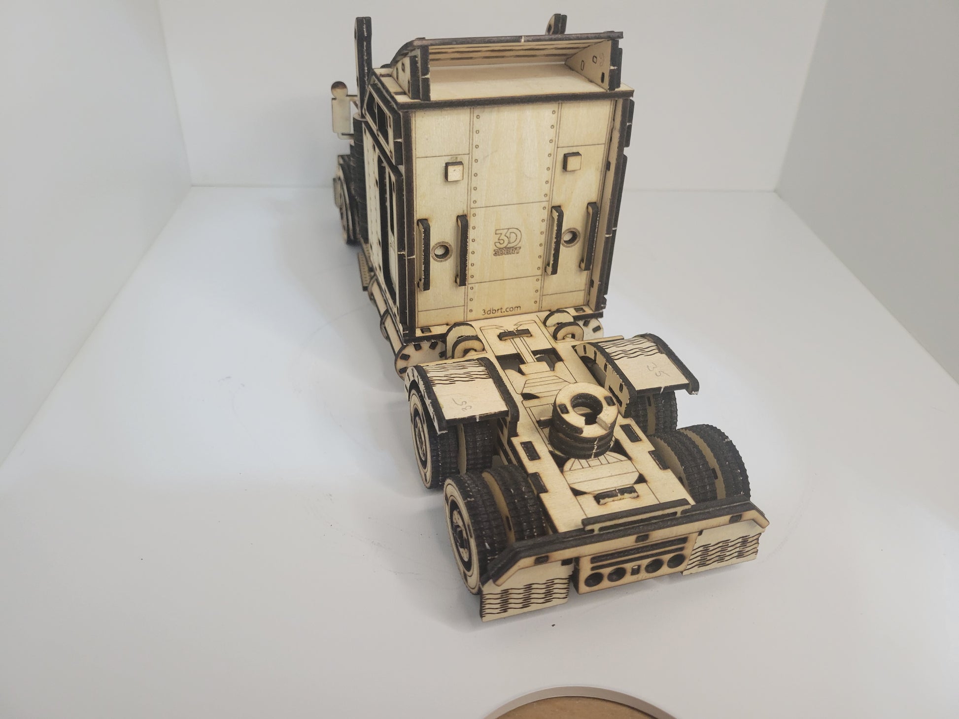 Wooden 3D Puzzle Buildable Semi-Truck Model Kit Toy