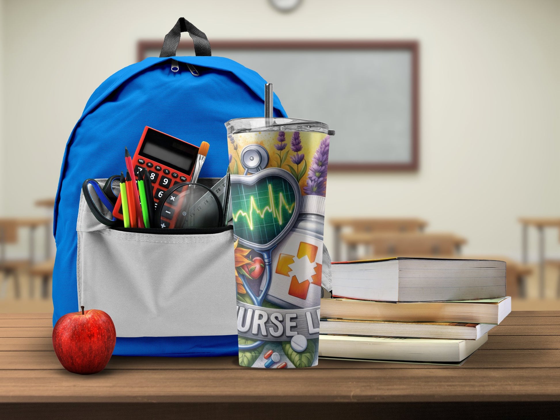 Blue School Backpack with Essential Supplies product