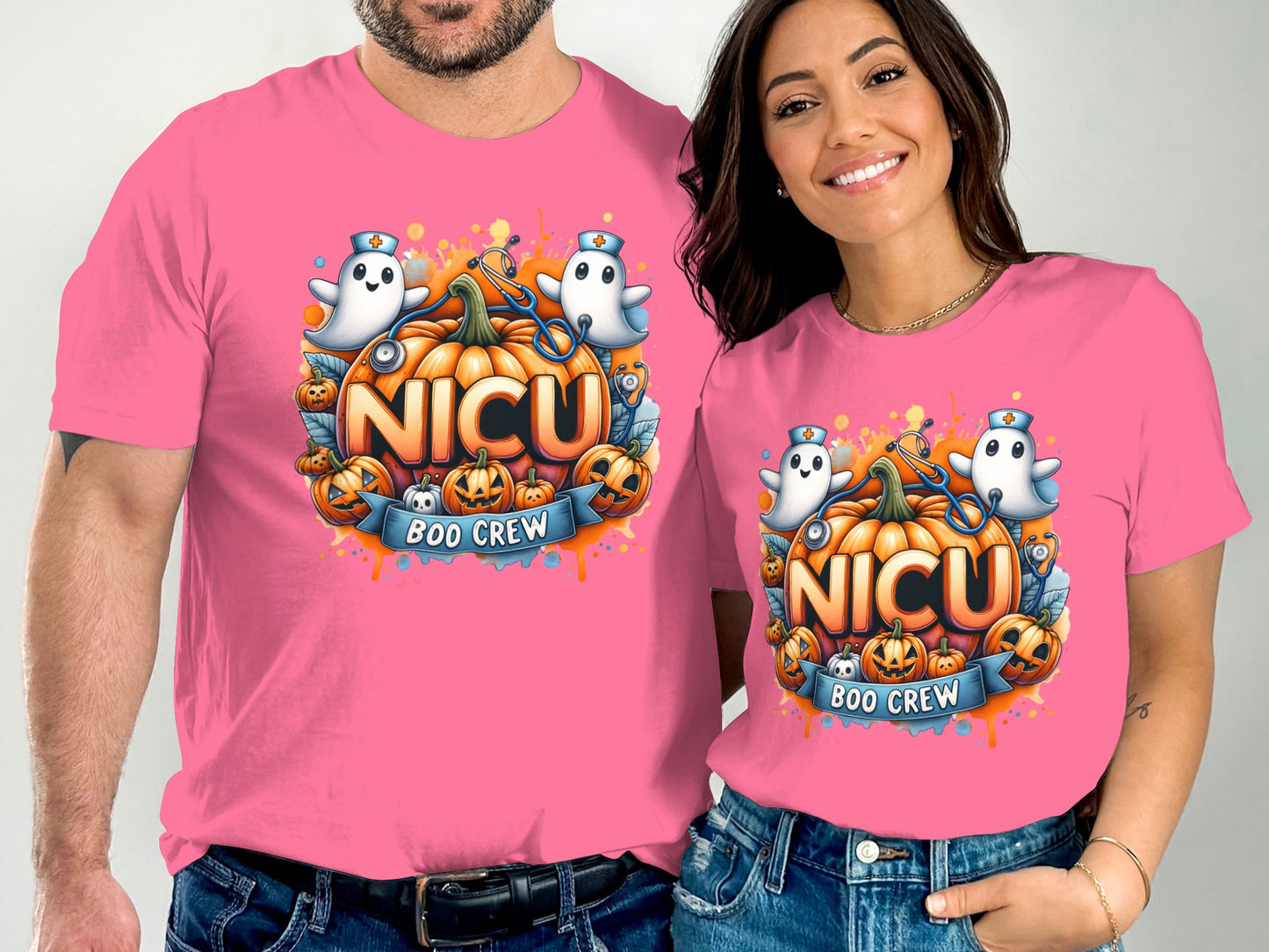 NICU Boo Crew Halloween Ghost Pumpkin T-Shirt product type