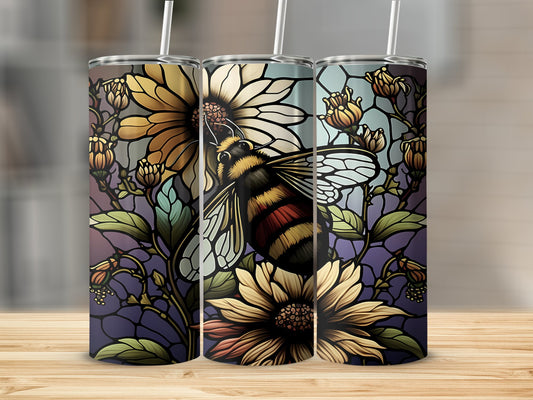 Bee and Sunflower Art Skinny Tumbler product
