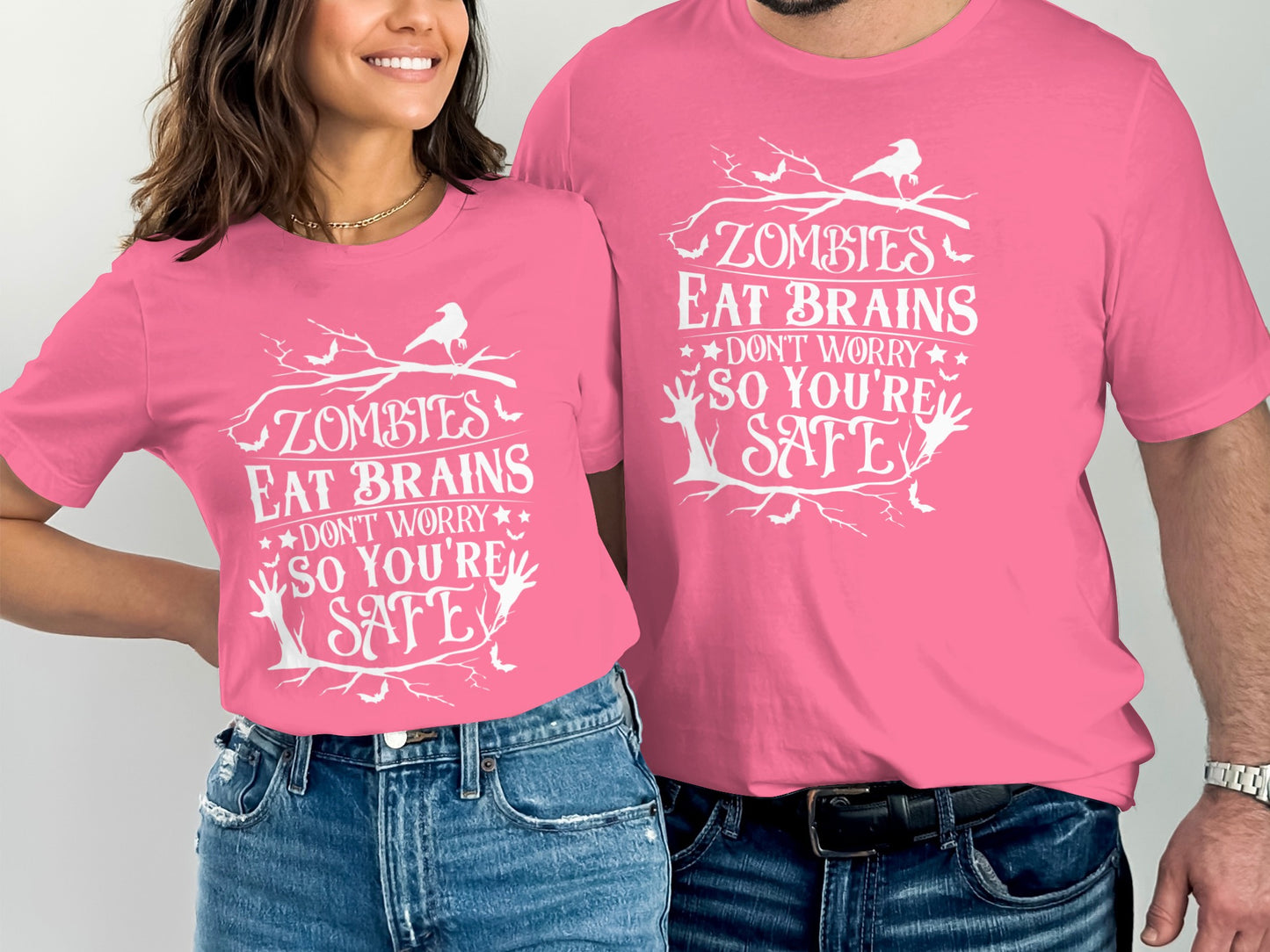Zombies Eat Brains Don't Worry Funny T-Shirt product