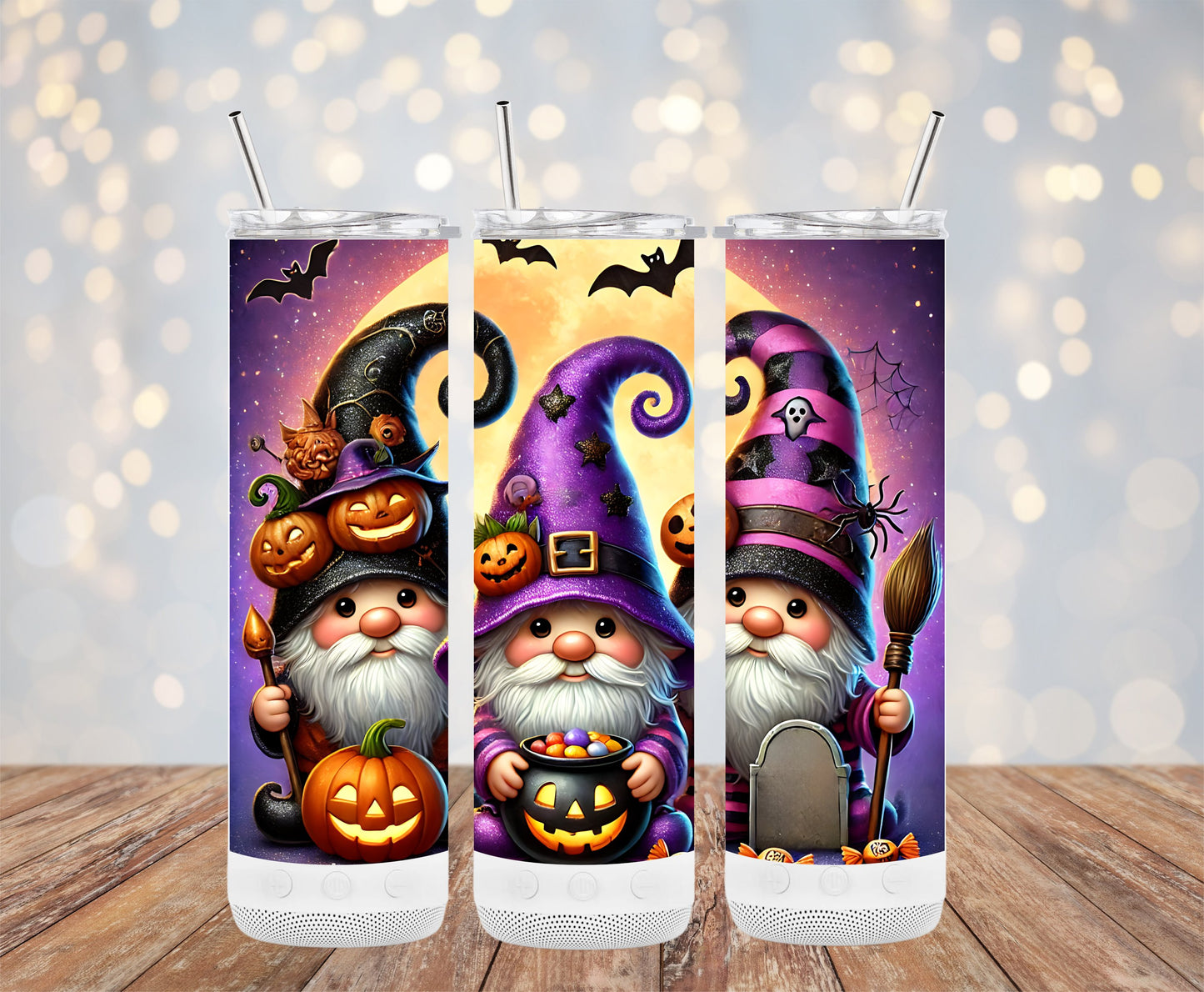 Halloween Gnome Wizards Tumbler with Cute Pumpkin product