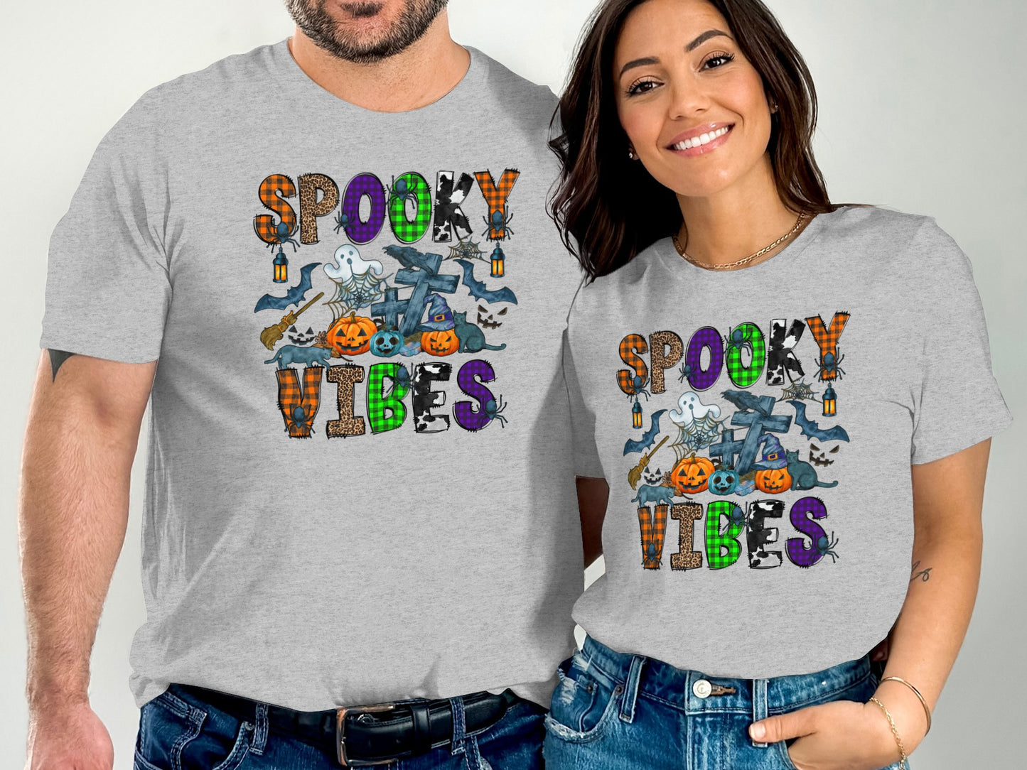 Spooky Vibes Graphic Tee Colorful Halloween Shirt product