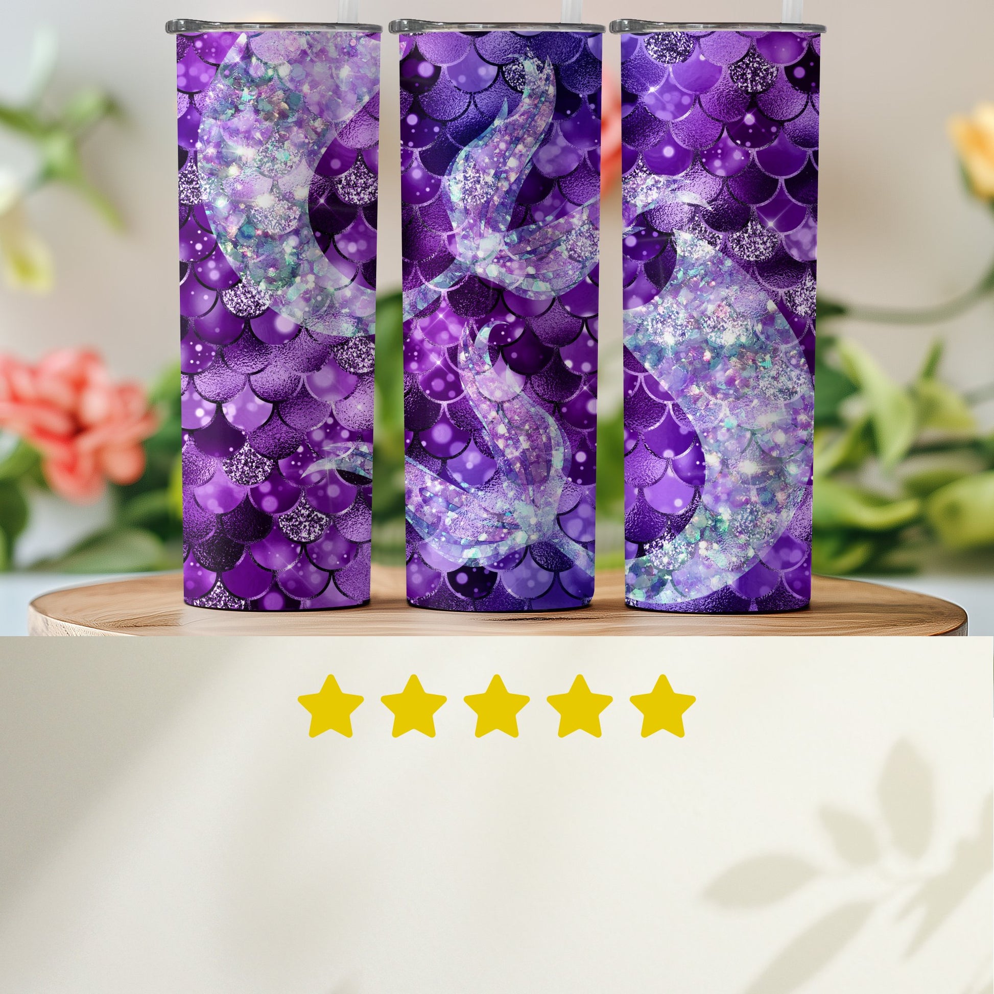 Sparkling Mermaid Scales Art Purple Tumblers product type