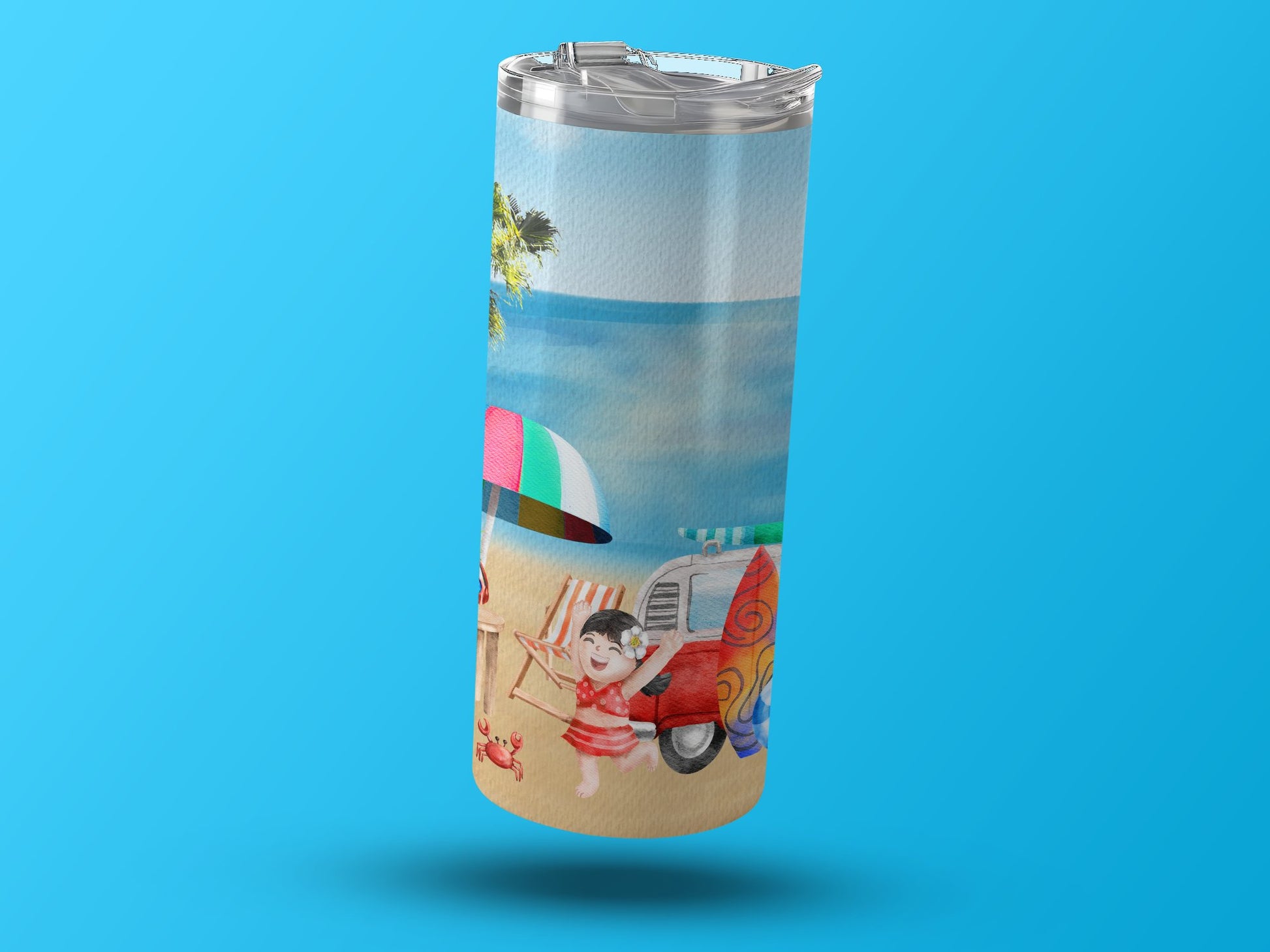 Beach Scene with Camper and Child Tumbler product