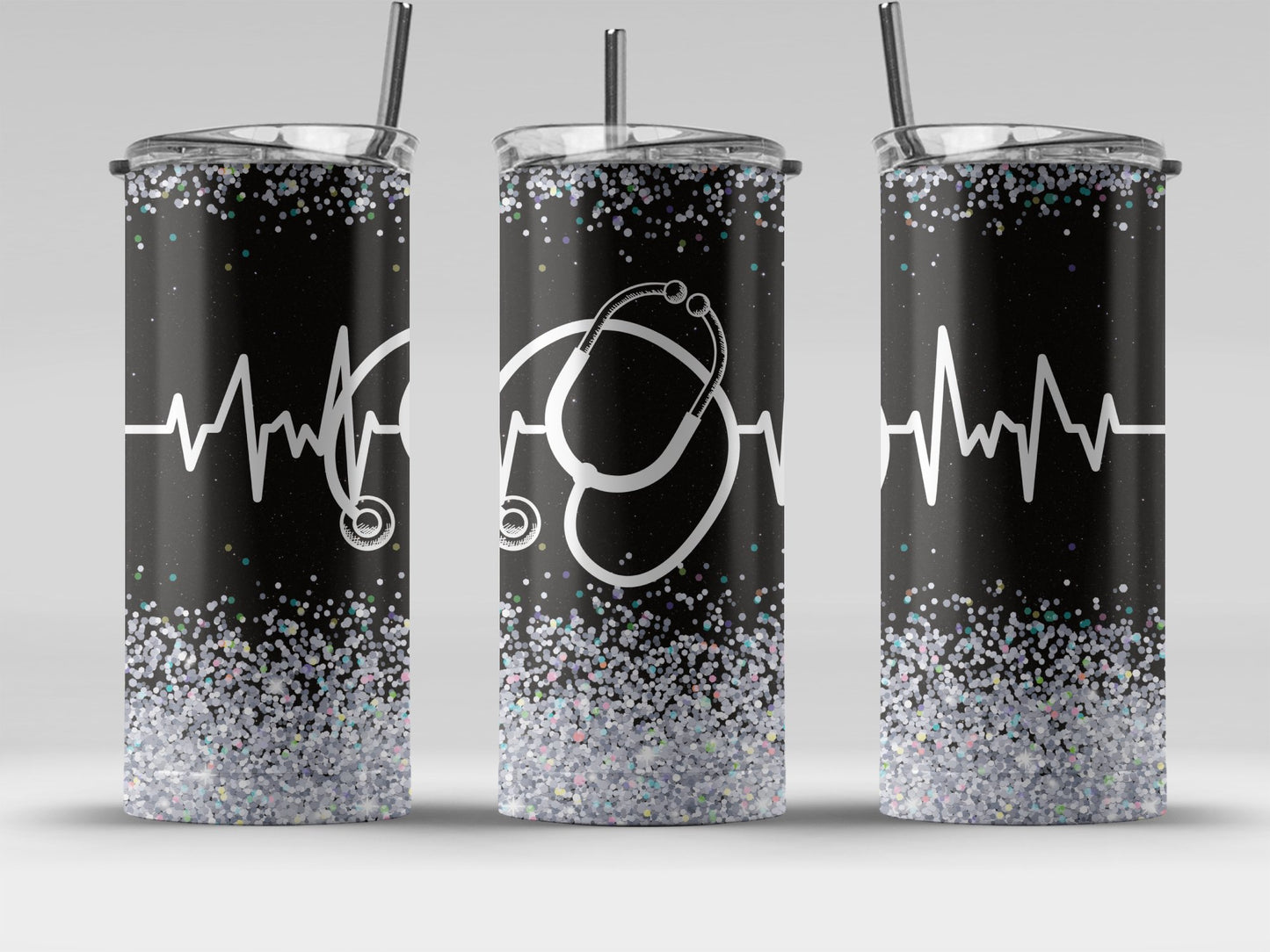 Heartbeat Stethoscope Design Premium Tumbler product