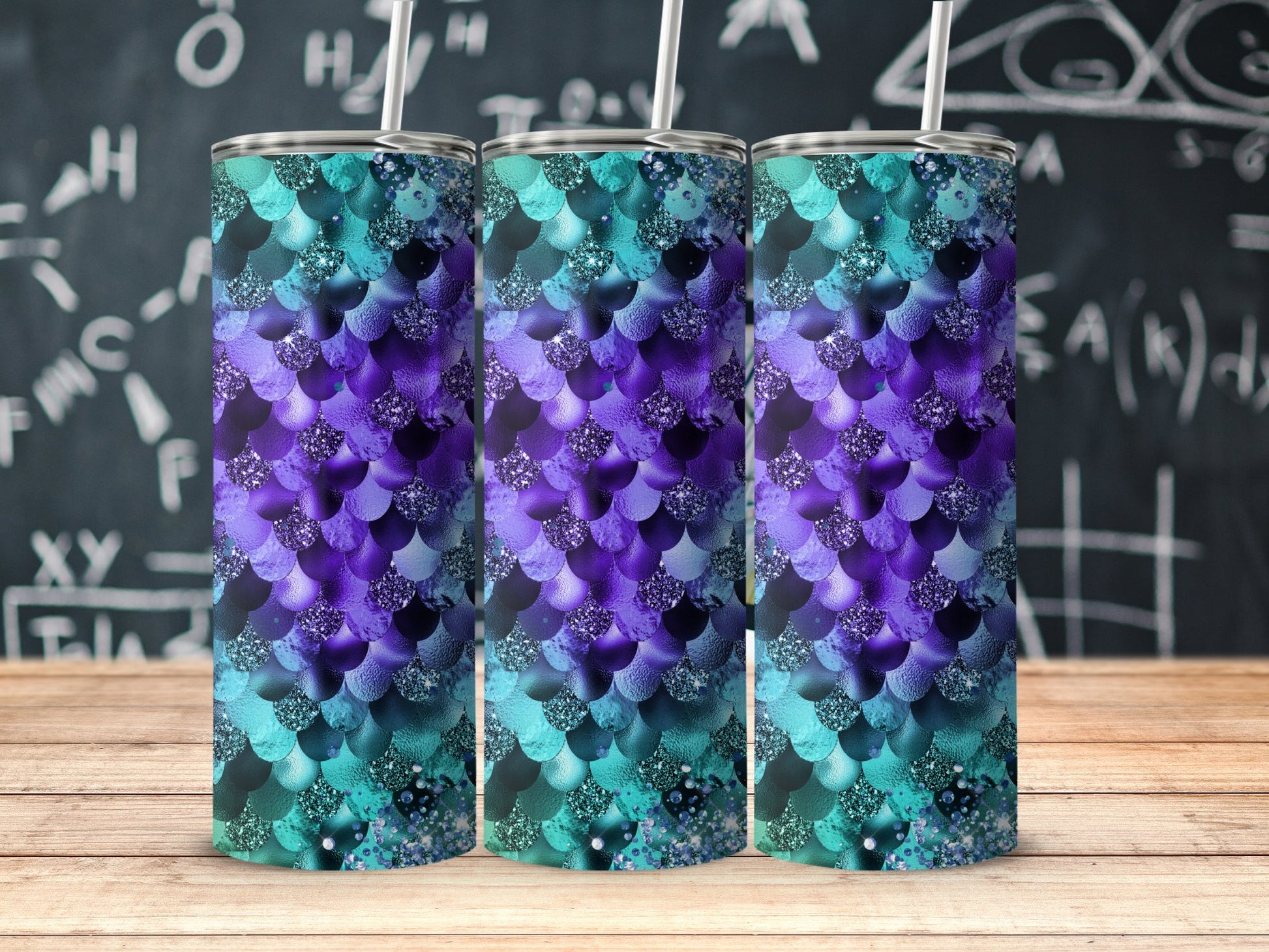 Iridescent Teal Purple Mermaid Scale Pattern product type